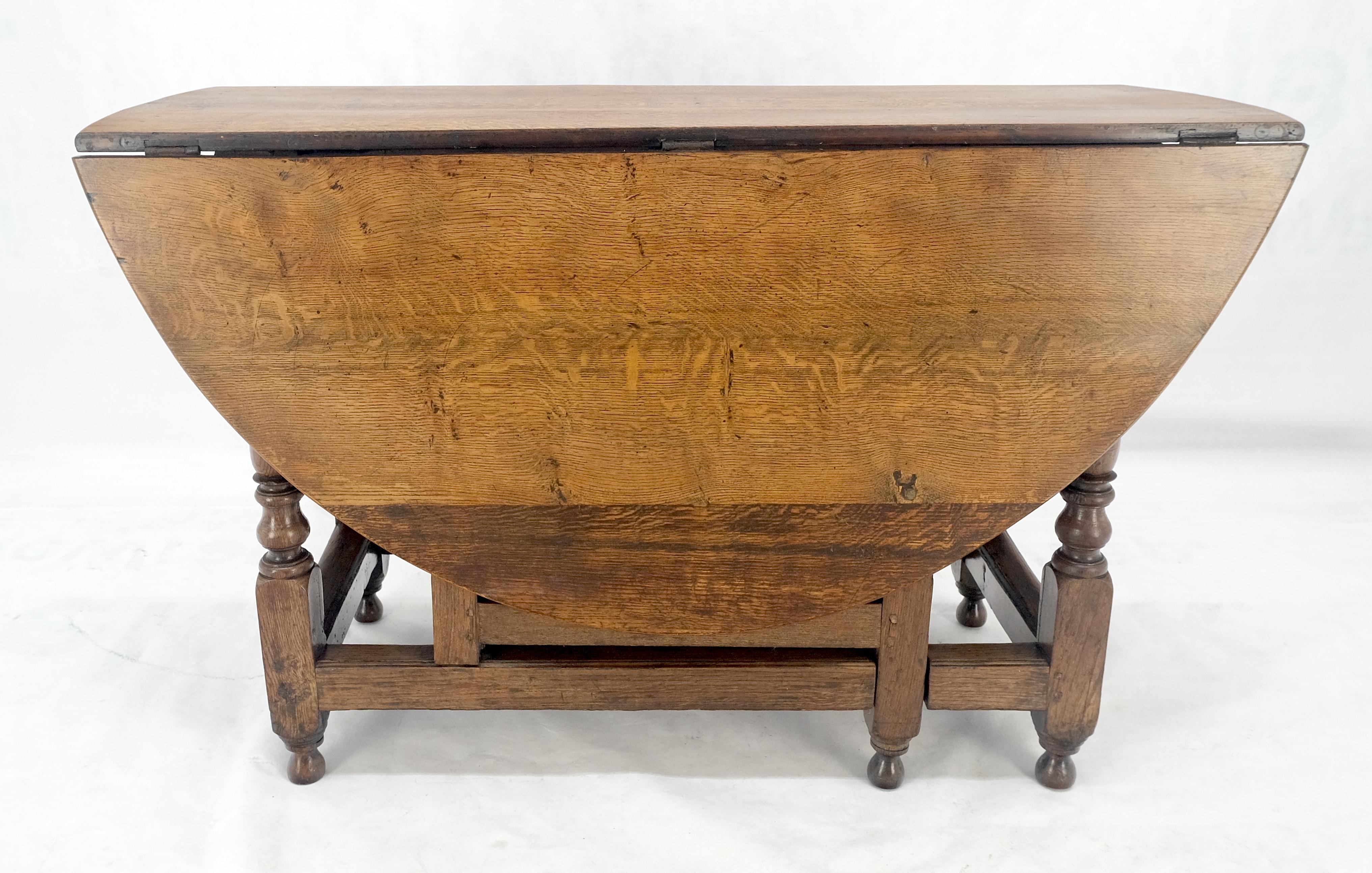 Mesa de Comedor con Pata de Portón de Hoja Abatible Ovalada de Roble Tigre Macizo ¡Limpia! en venta 9