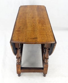 Solid Tiger Oak Oval Drop Leaf Gate Leg Dining Table Clean!