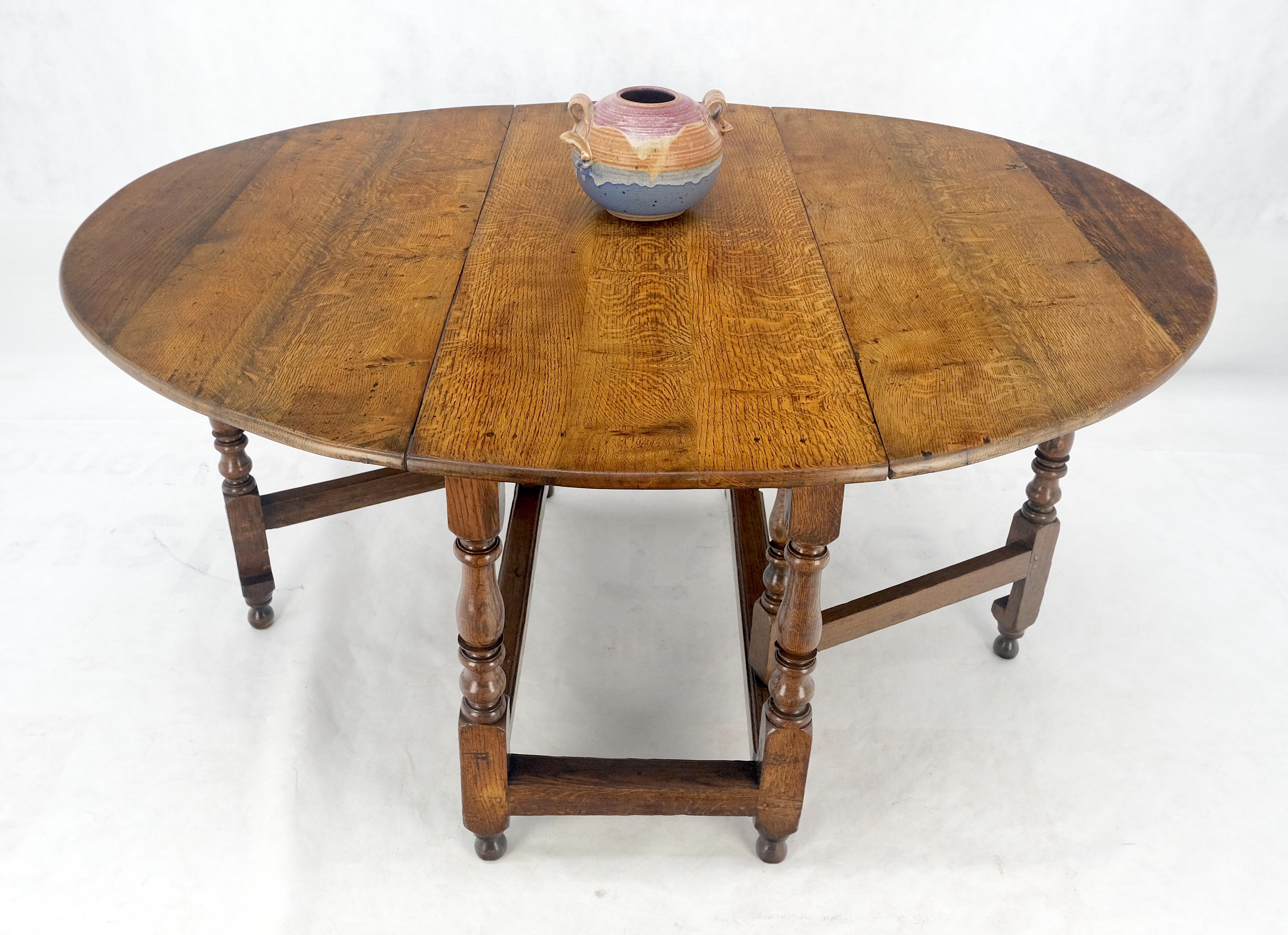 Mesa de Comedor con Pata de Portón de Hoja Abatible Ovalada de Roble Tigre Macizo ¡Limpia! Estadounidense en venta