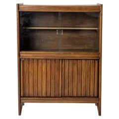 Vintage Solid Tinted Solid Oak Cabinet By Guillerme & Chambron - France late 1960's
