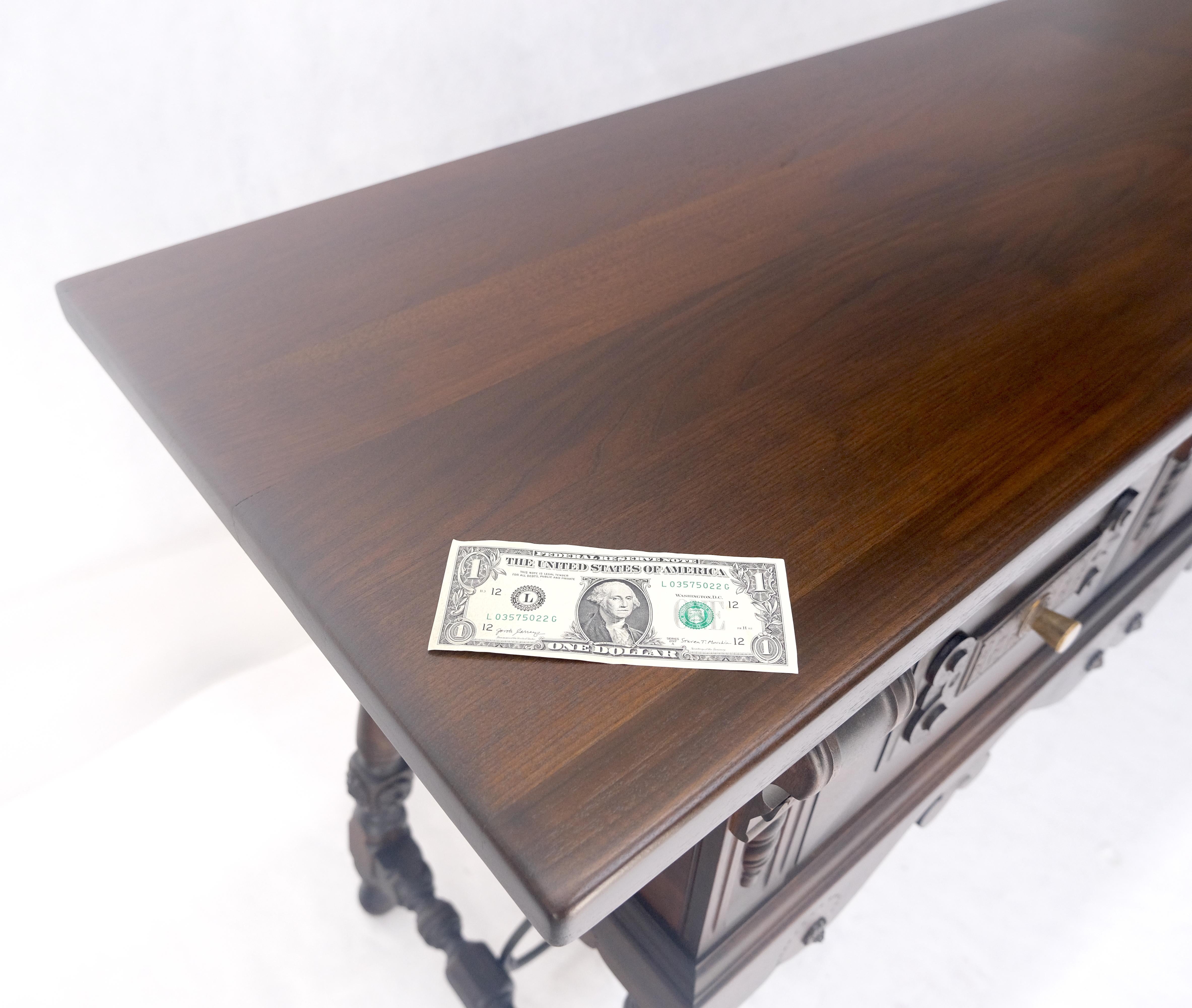 Solido piano con base a cavalletto e 3 porte - Credenza Server Console Coloniale Spagnola MINT in vendita 3