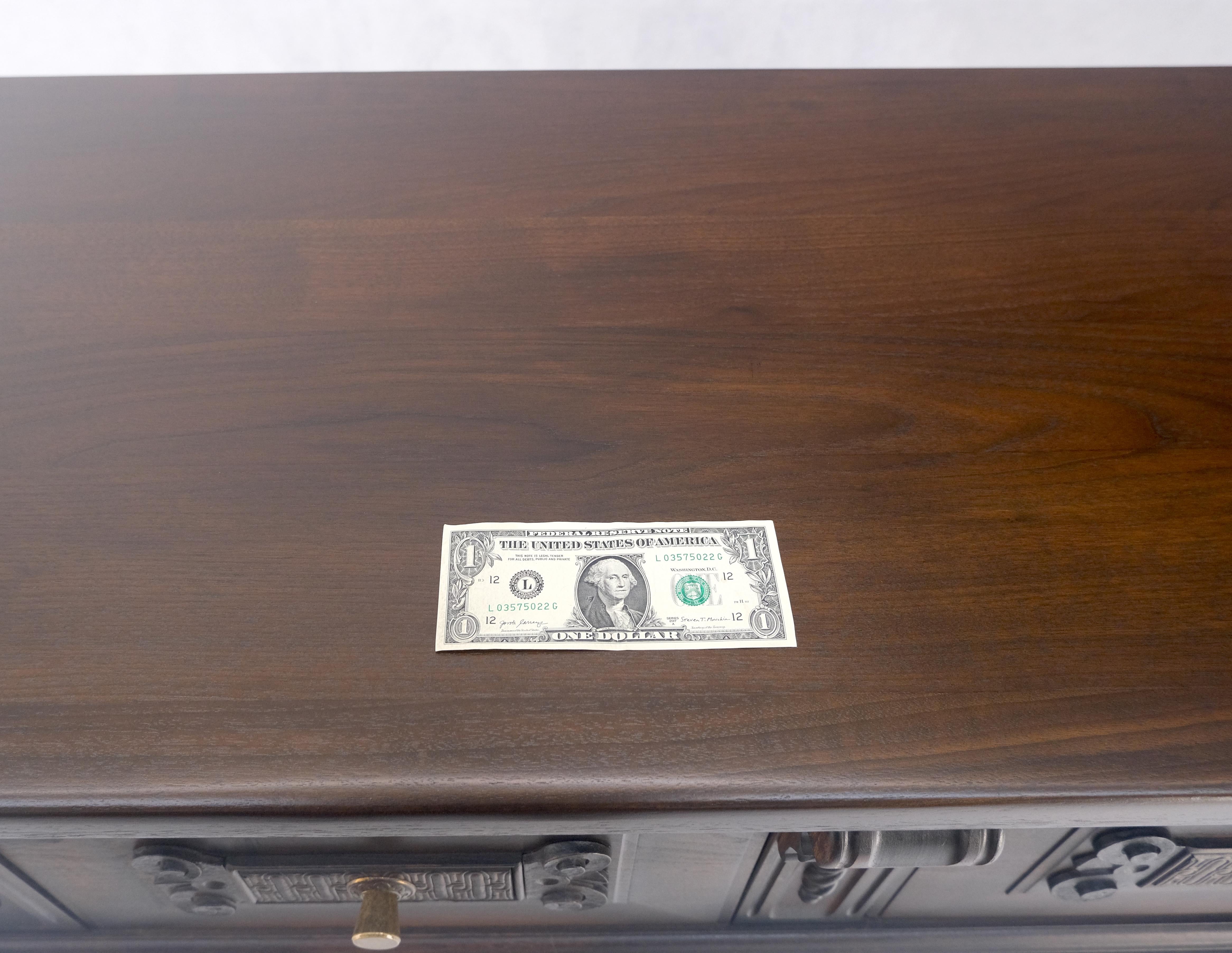 Solido piano con base a cavalletto e 3 porte - Credenza Server Console Coloniale Spagnola MINT in vendita 11