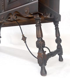 Solid Top Trestle Base 3 Doors Spanish Colonial Sideboard Server Console MINT