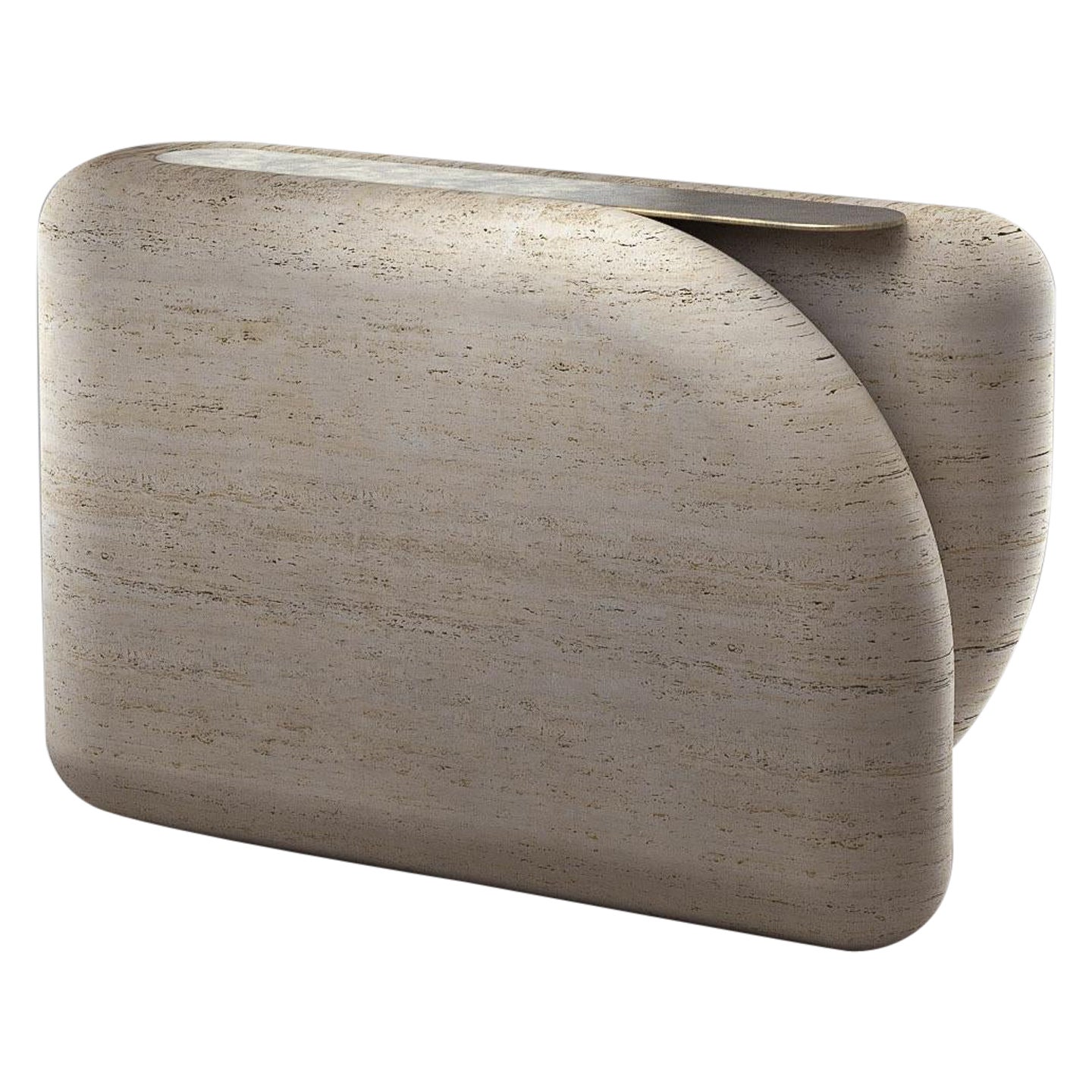 Consola plegable Travertin maciza de Arthur Vallin