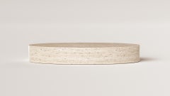 Solid travertine Large Board Coffee Table by Arthur Vallin