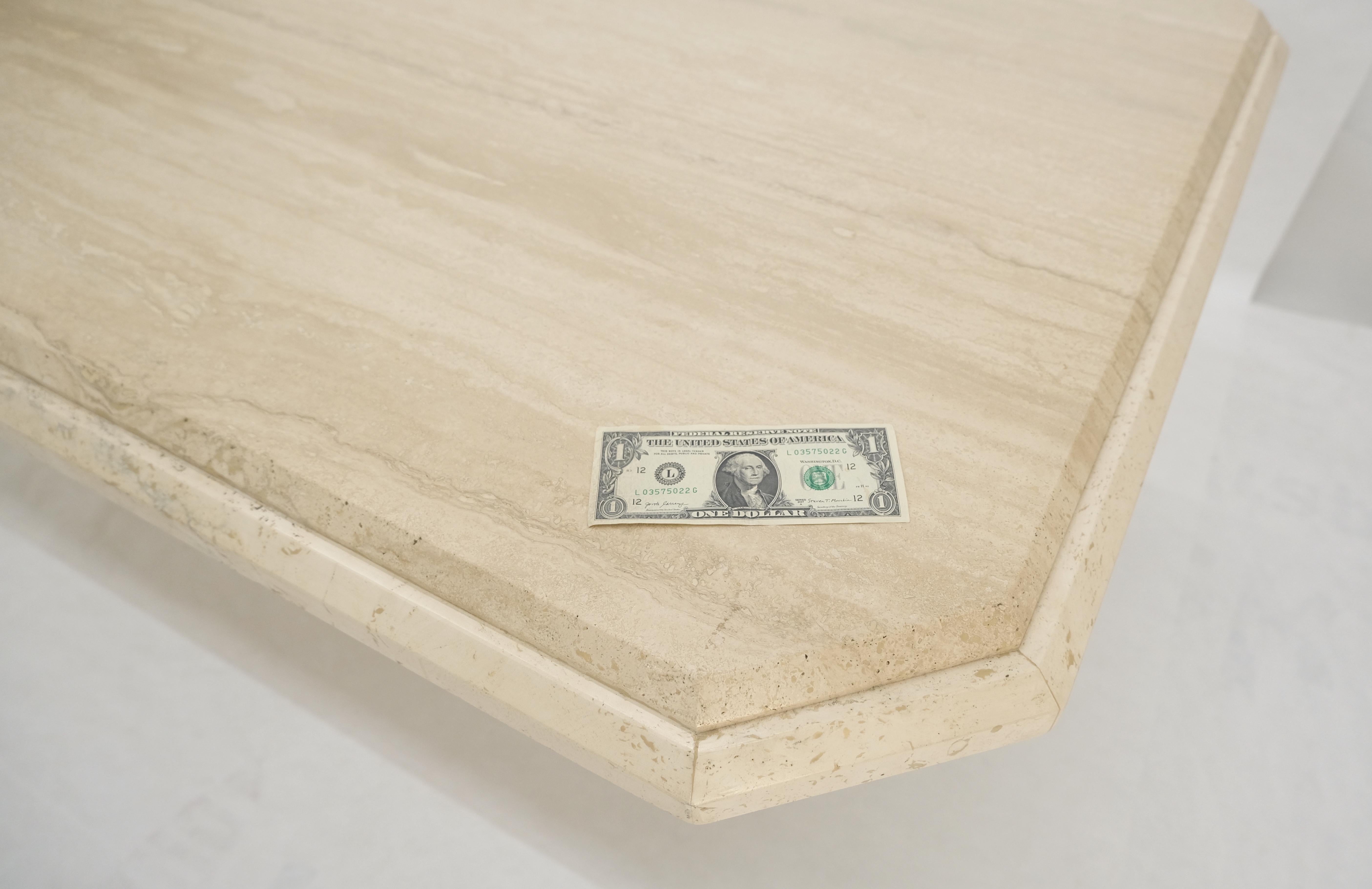 Table de salle à manger italienne 40x80 en travertin massif à pied unique MINT en vente 9