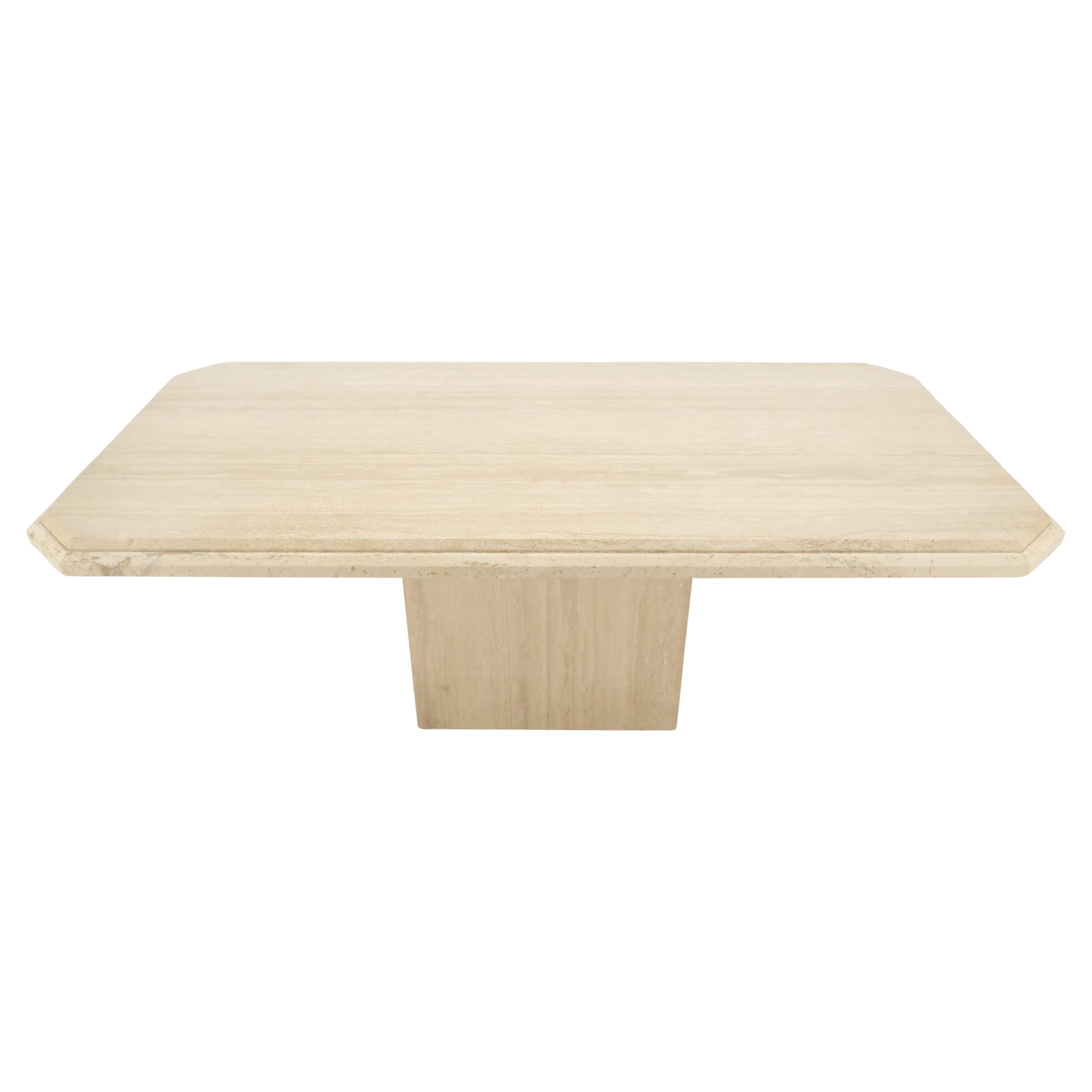 Solid Travertine Single Pedestal Base 40x80 Italian Dining Table MINT