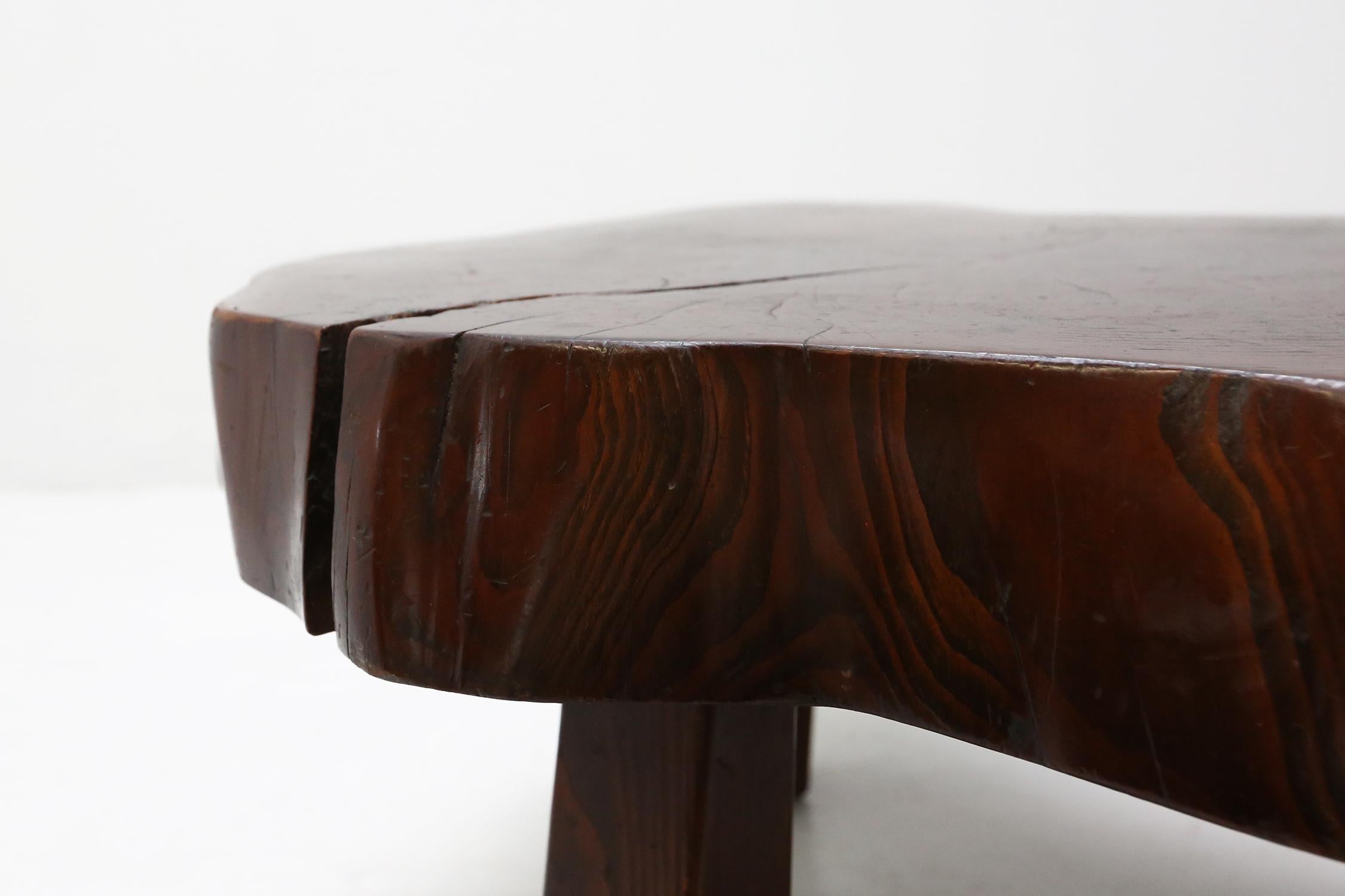 French Solid Tree Trunk Coffee Table Ca.1950