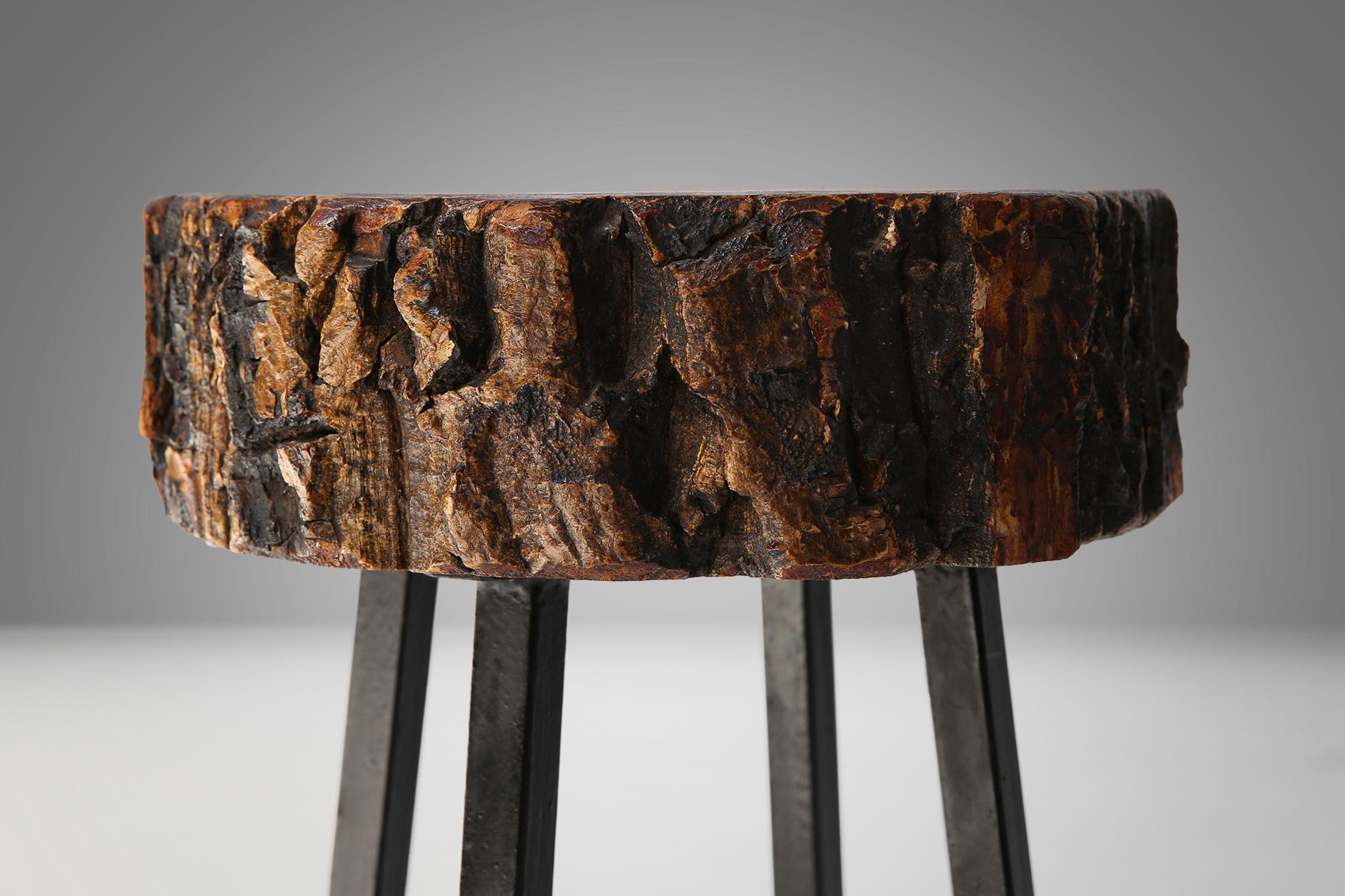 Solid tree trunk stool Ca.1940 For Sale 1