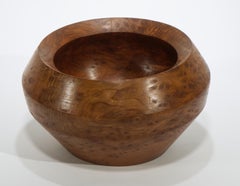 Solid Turned Burl Redwood Bowl, American Studio Craftsman