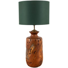 Solid Turned Walnut Wood Table Lamp