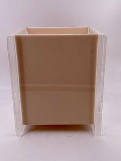 Solid Two-Tone Lucite Wastebasket Space Age