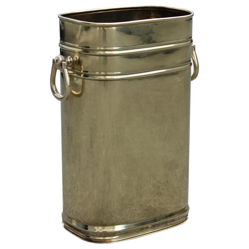 Great Vase Amphora Solid Brass Gold Umbrella Stand Italian Midcentury