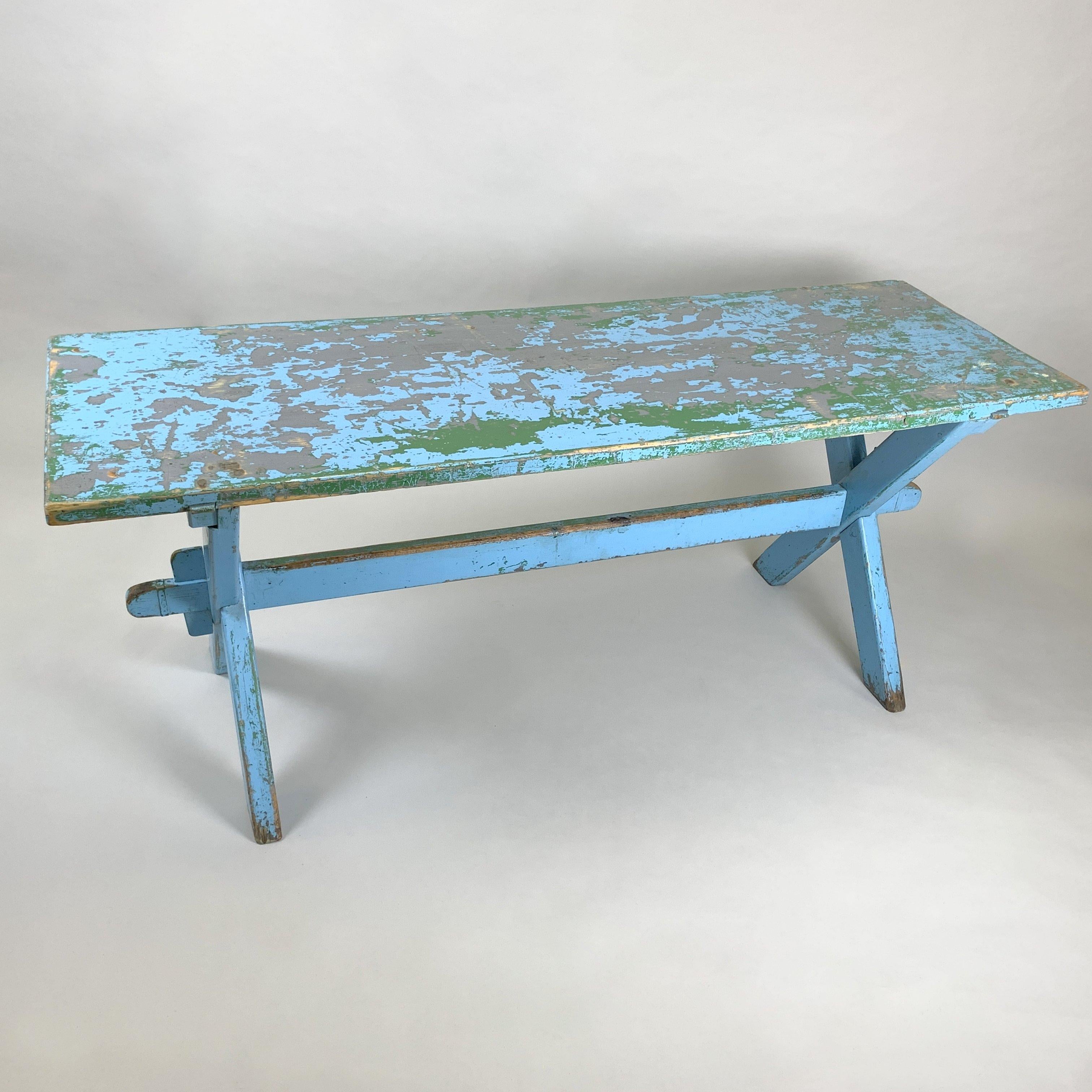 Solid Vintage All-Wood Table with Original Patina, 1910s For Sale 6