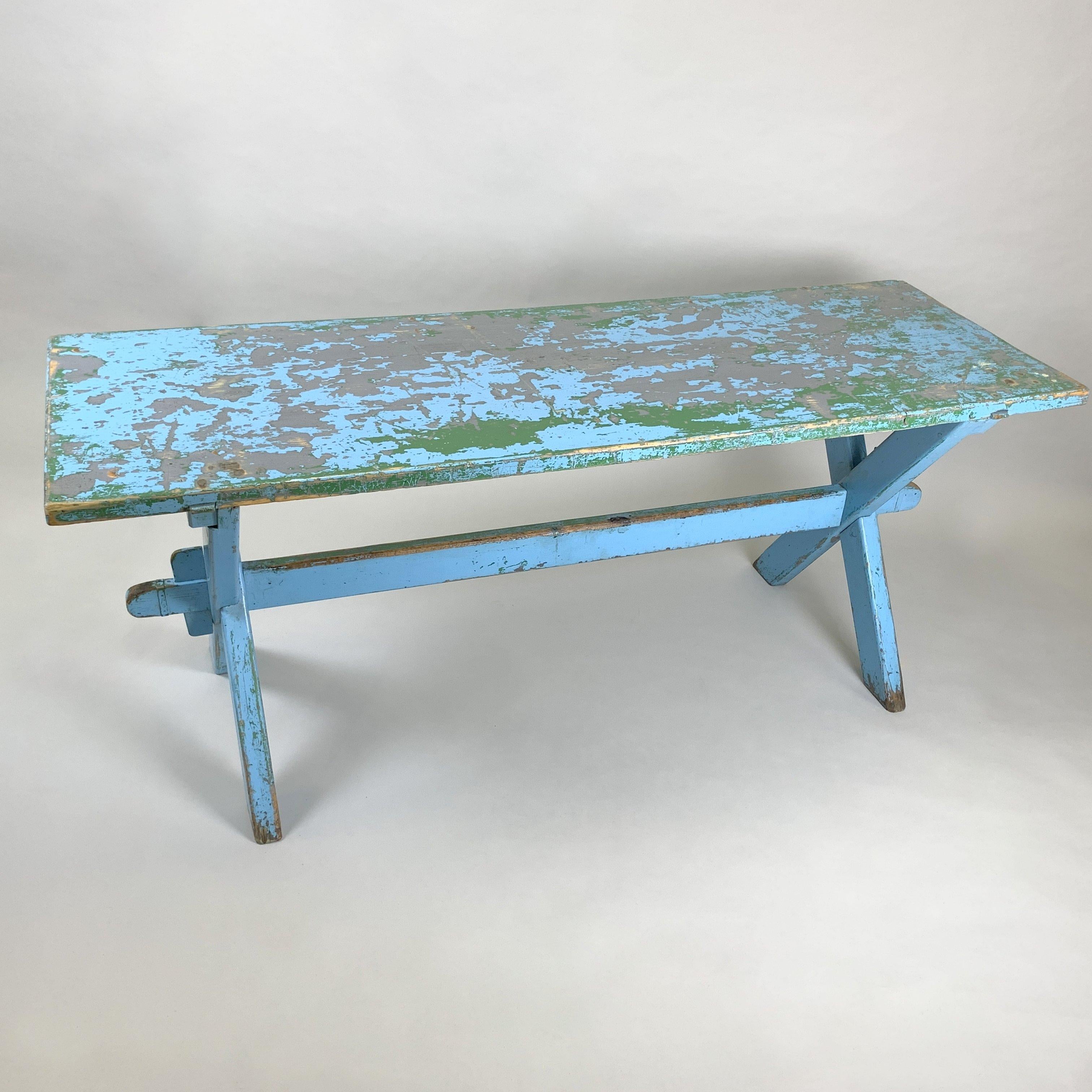 Massivholz-Tisch aus Vollholz mit Originalpatina, 1910er Jahre im Angebot 5