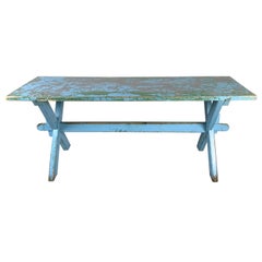 Solid Used All-Wood Table with Original Patina, 1910s