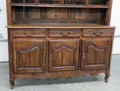 Solid Walnut 1780s Era French Louis XV Country French Welsh China Cupboard