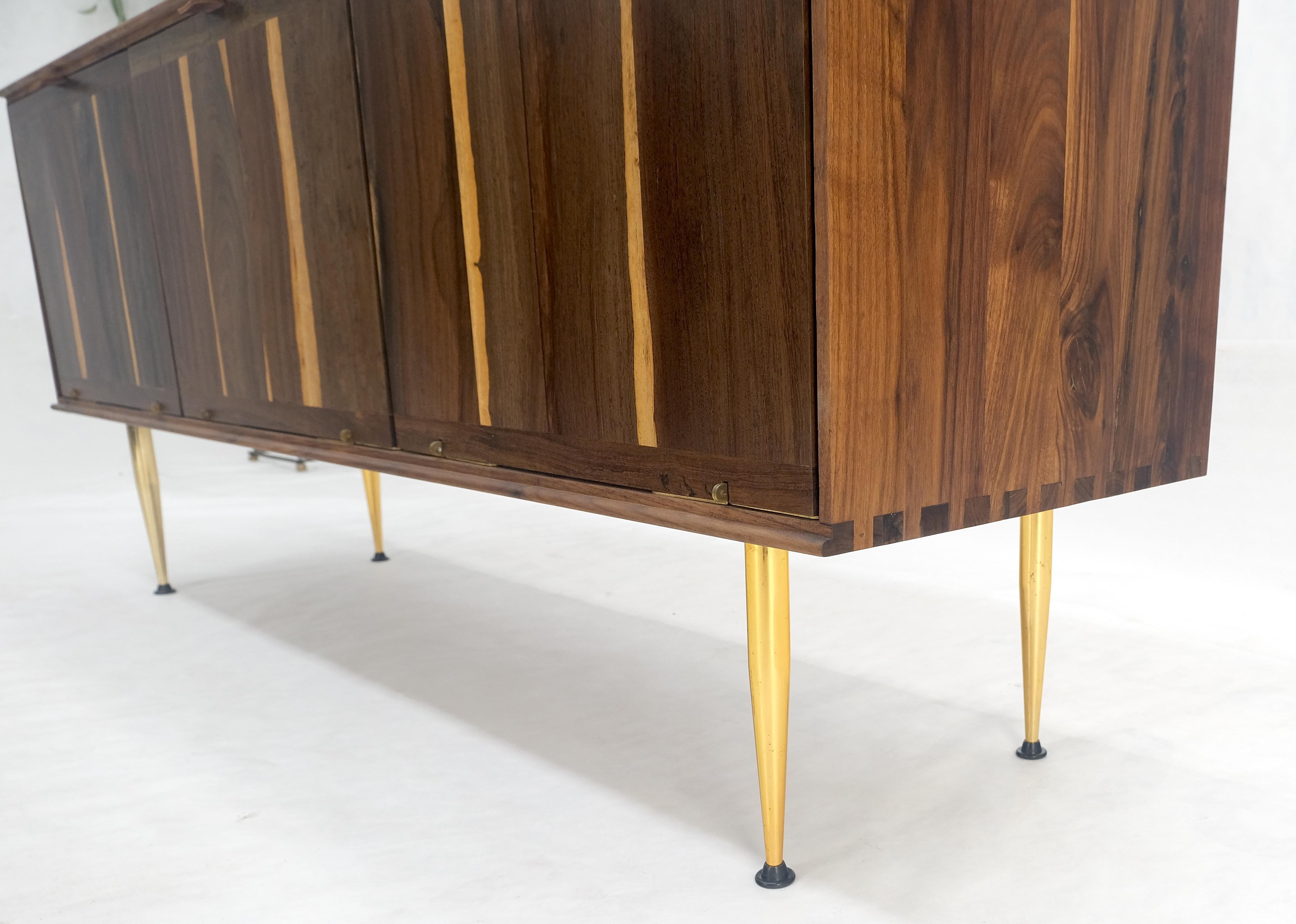 Solid Walnut 3 Drop Front Doors Compartments Compact Dovetail Joints Credenza For Sale 3