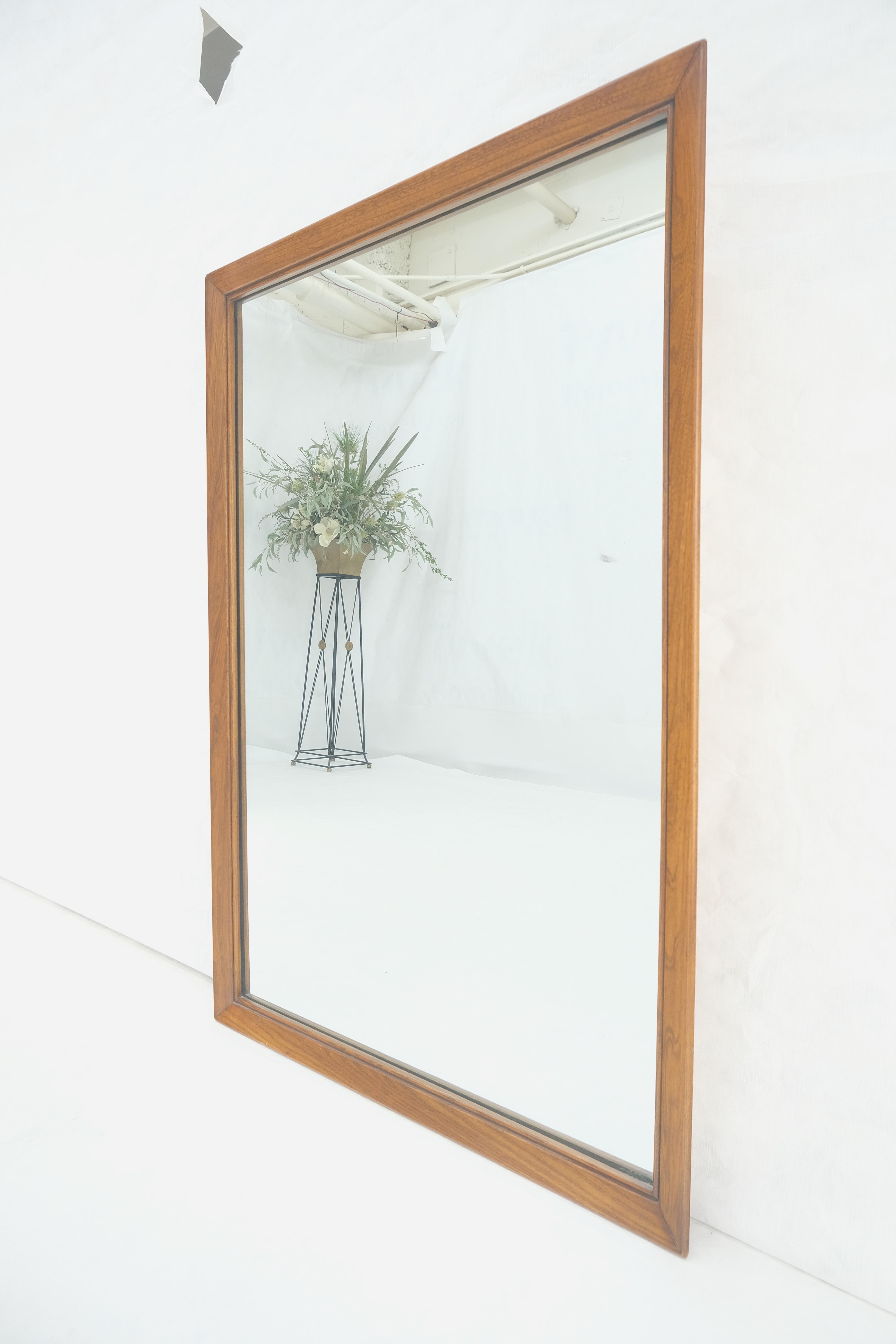 Solid Walnut 31x45 Rectangle Frame Mid Century Modern Wall Mirror MINT For Sale 4