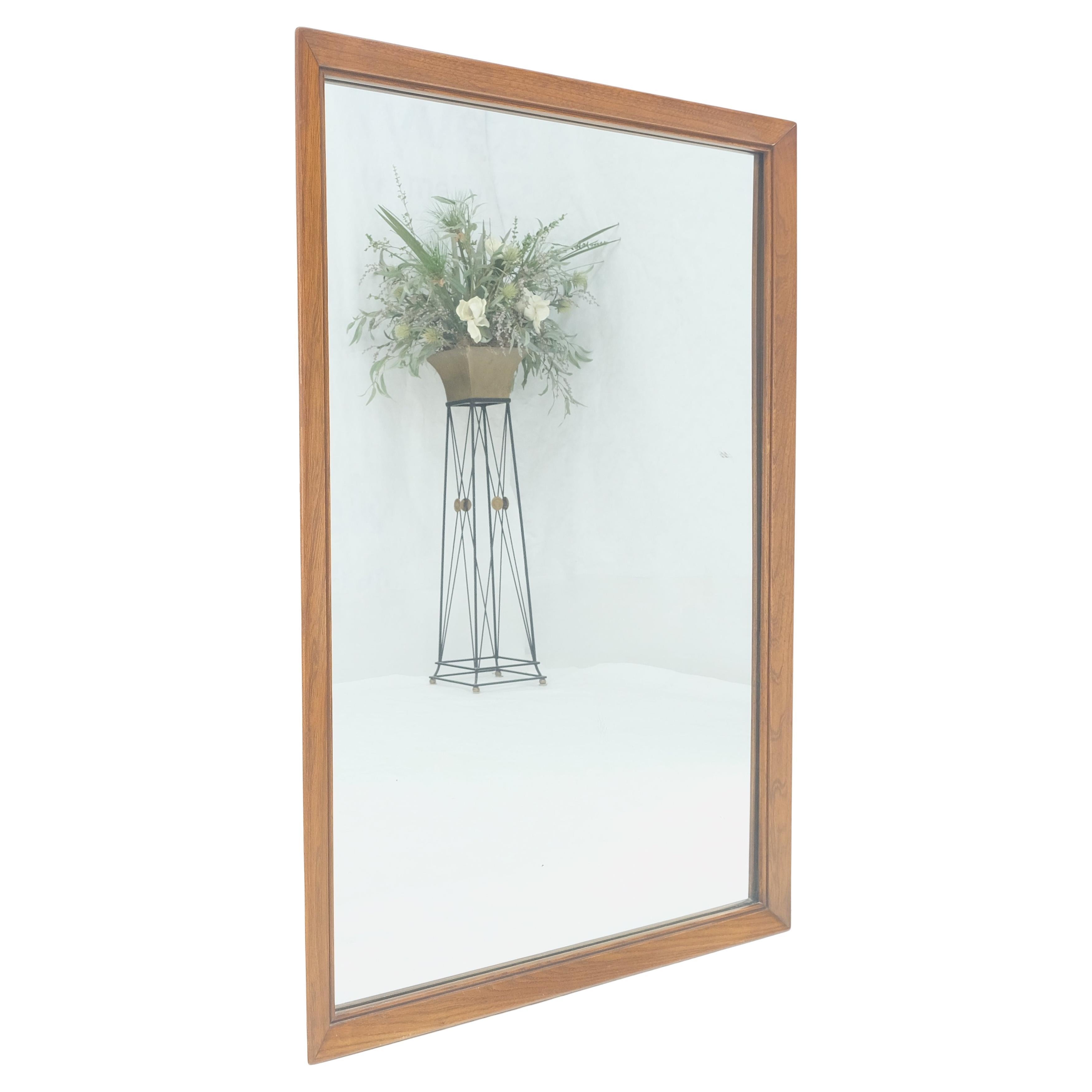 Mid-Century Modern Solid Walnut 31x45 Rectangle Frame Mid Century Modern Wall Mirror MINT For Sale