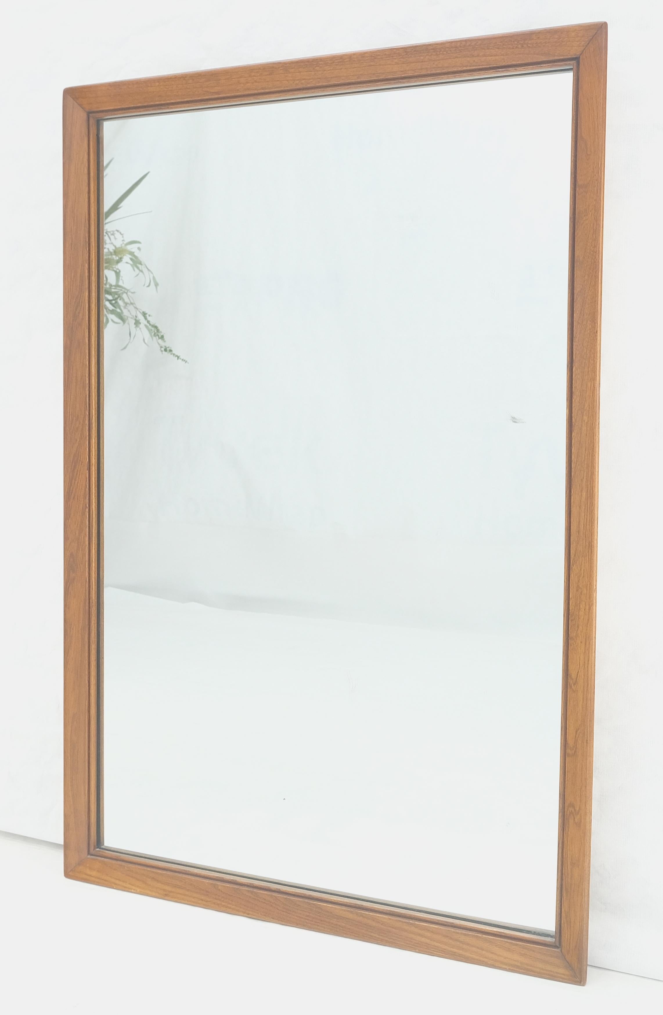 American Solid Walnut 31x45 Rectangle Frame Mid Century Modern Wall Mirror MINT For Sale