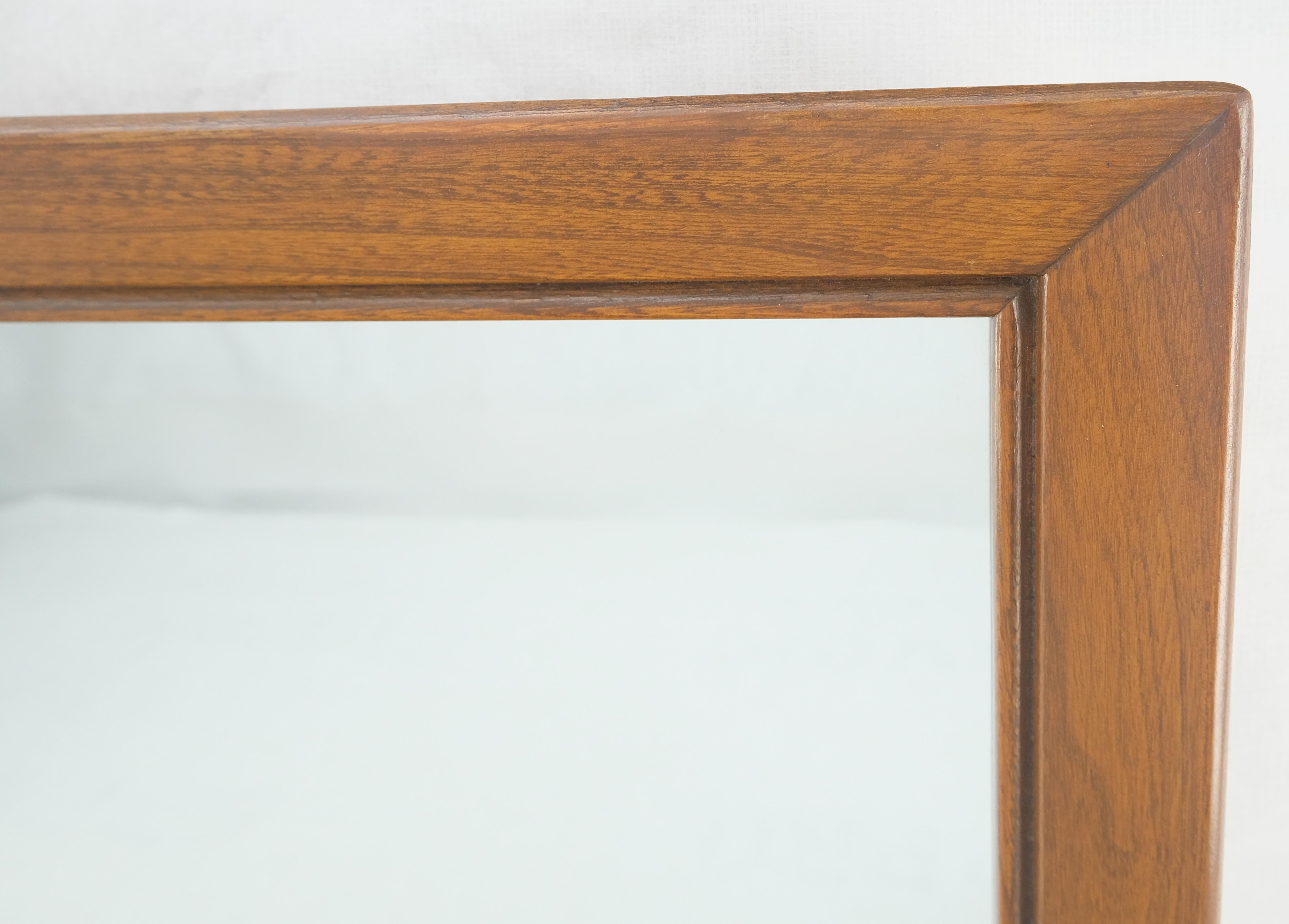 Lacquered Solid Walnut 31x45 Rectangle Frame Mid Century Modern Wall Mirror MINT For Sale