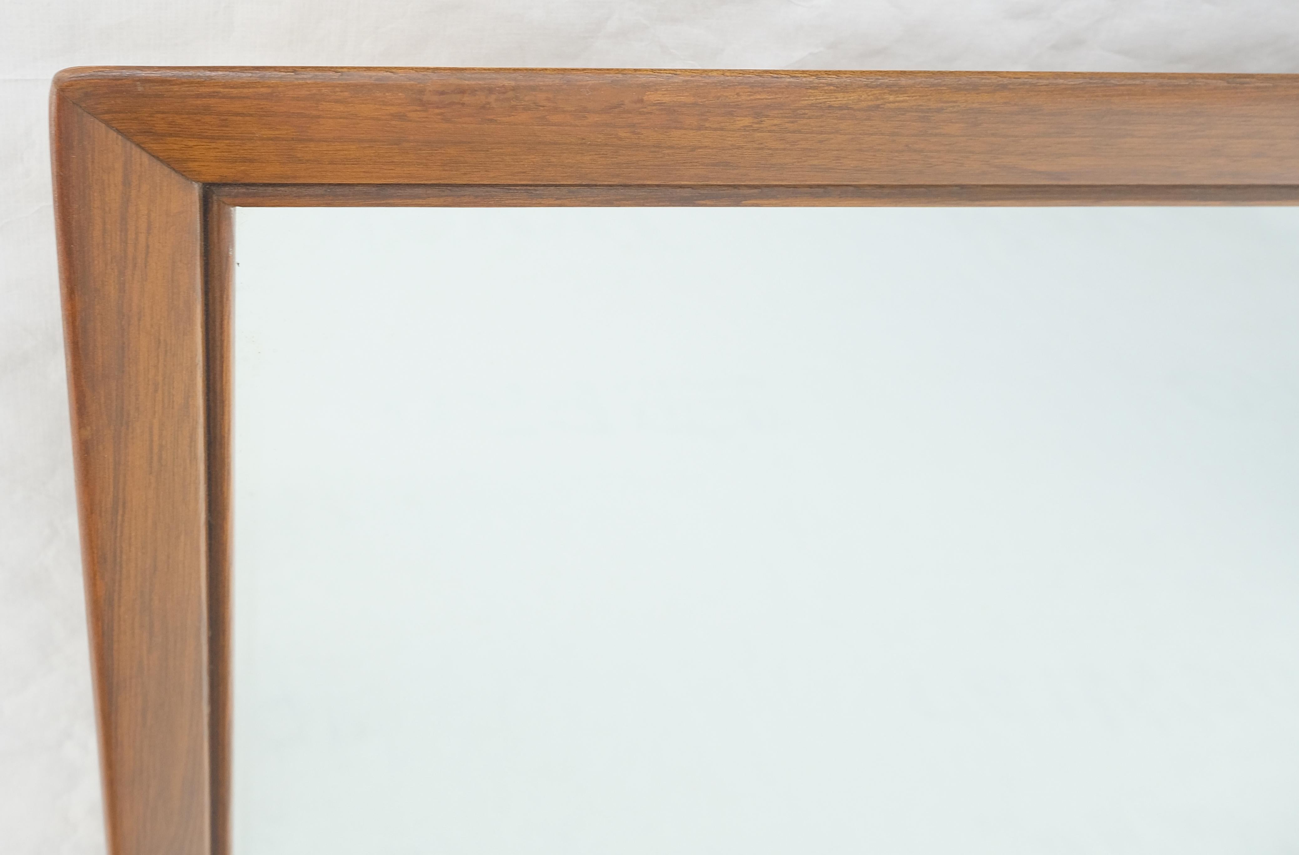 Solid Walnut 31x45 Rectangle Frame Mid Century Modern Wall Mirror MINT In Excellent Condition For Sale In Rockaway, NJ