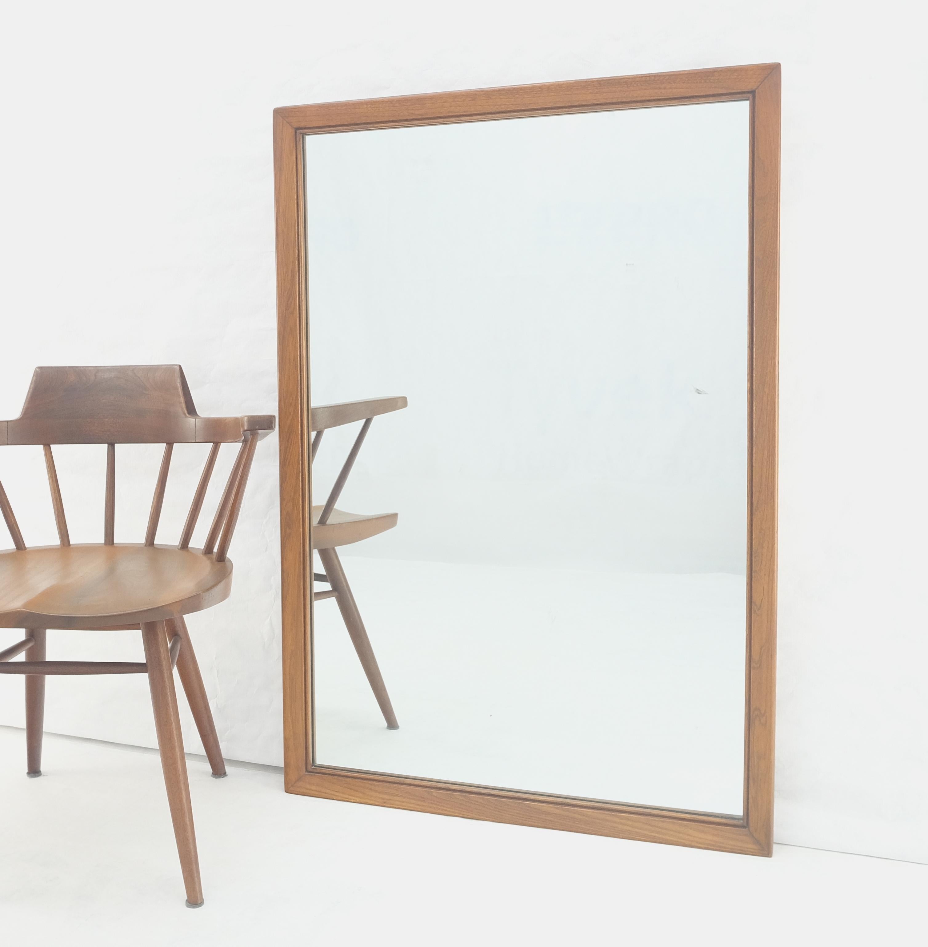 Solid Walnut 31x45 Rectangle Frame Mid Century Modern Wall Mirror MINT For Sale 1