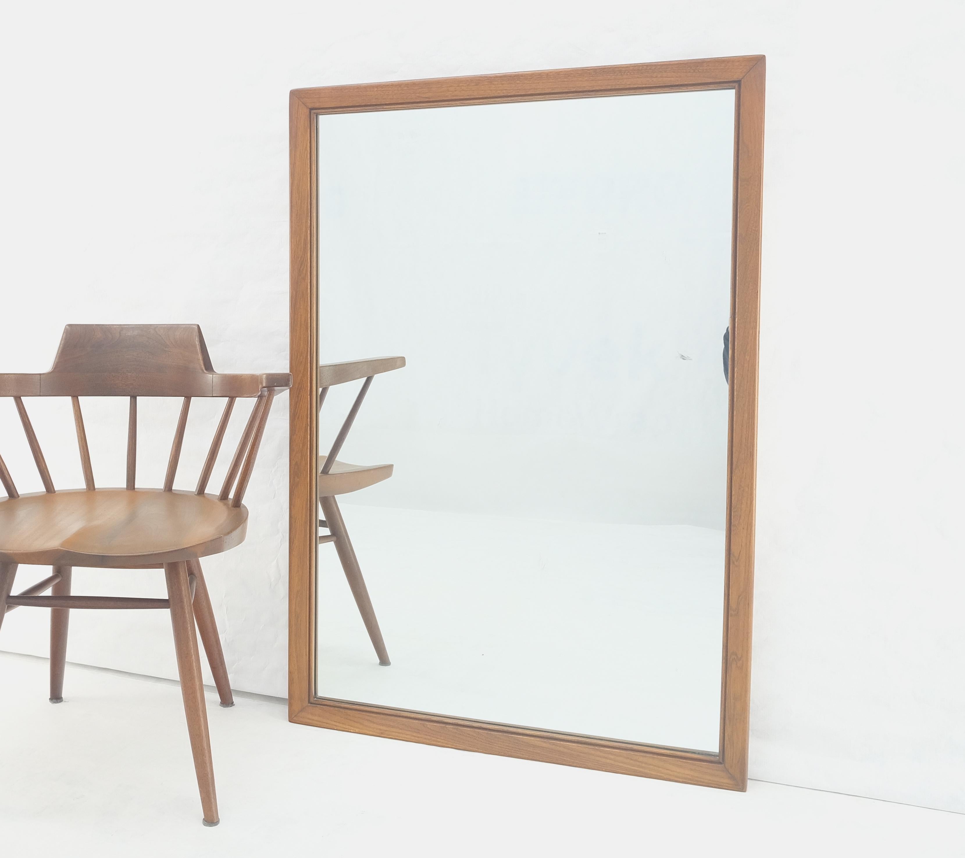Solid Walnut 31x45 Rectangle Frame Mid Century Modern Wall Mirror MINT For Sale 2