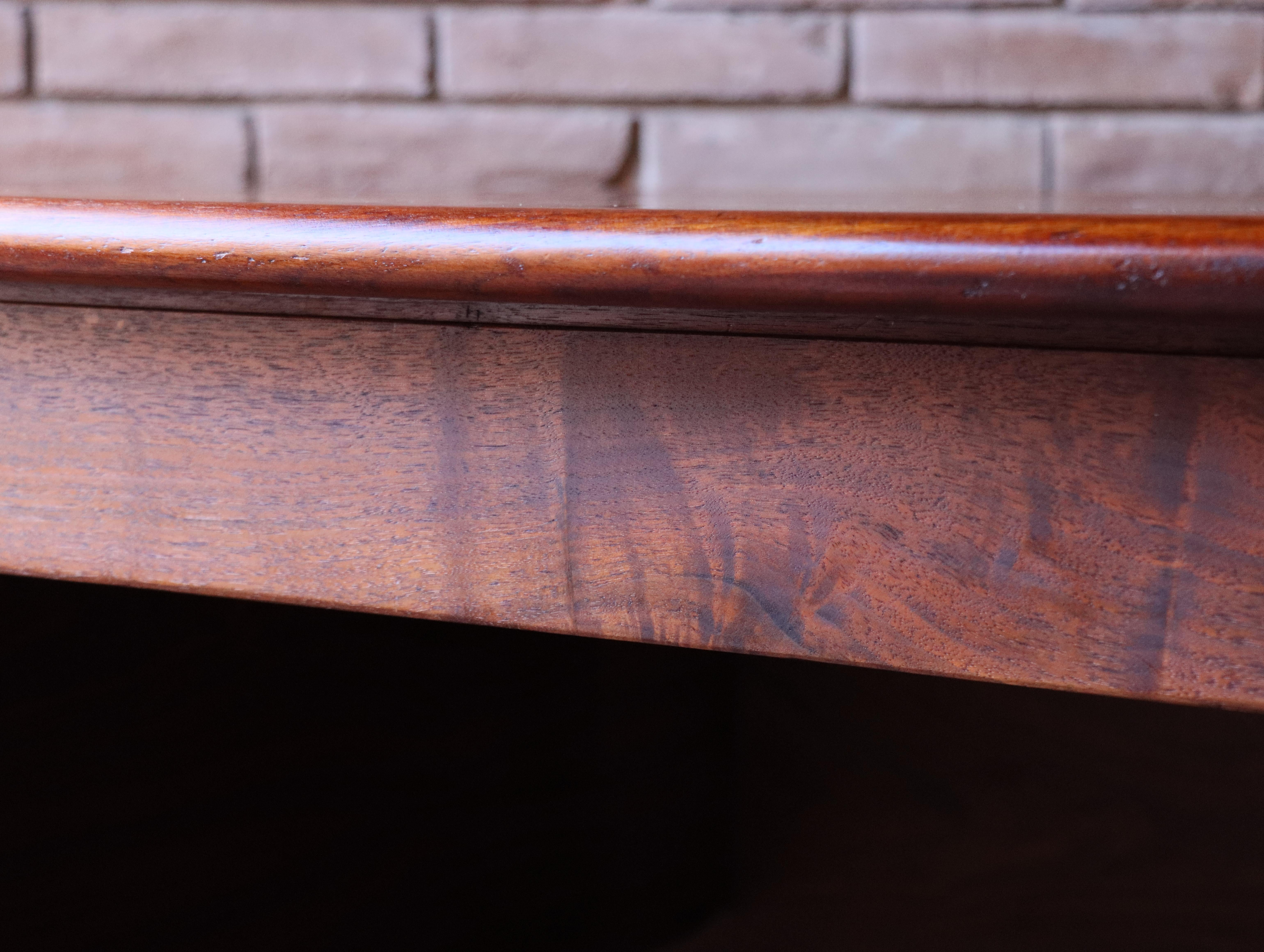 Solid Walnut and Burlwood Desk by Lou Hodges, California Design, 1970s For Sale 7