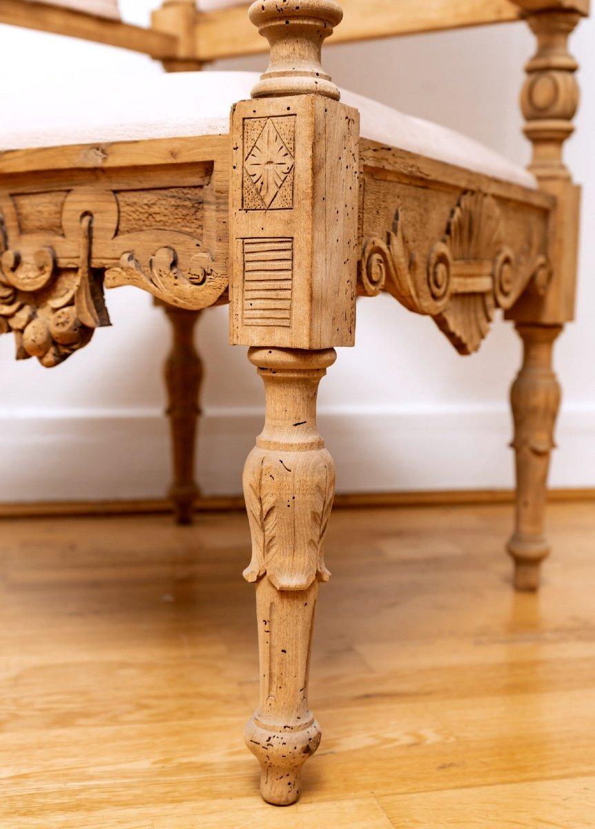 Renaissance Solid Walnut Armchairs - Putti Decorations - Neo-renaissance Style - Period: 19t For Sale