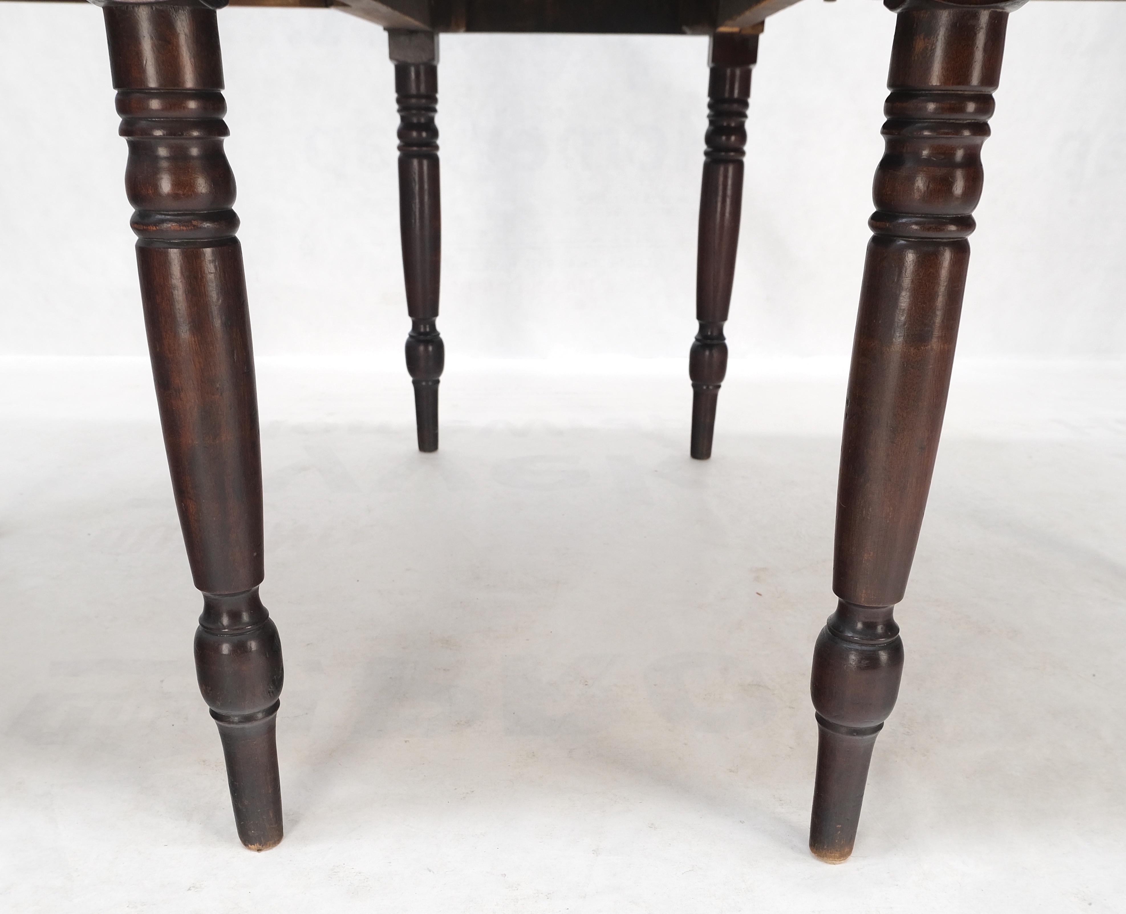 Solid Walnut Board Antique Drop Leaf Dining Center Console Table Clean! For Sale 2