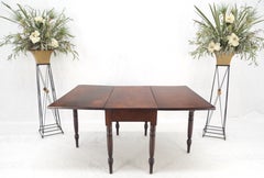 Solid Walnut Board Antique Drop Leaf Dining Center Console Table Clean!