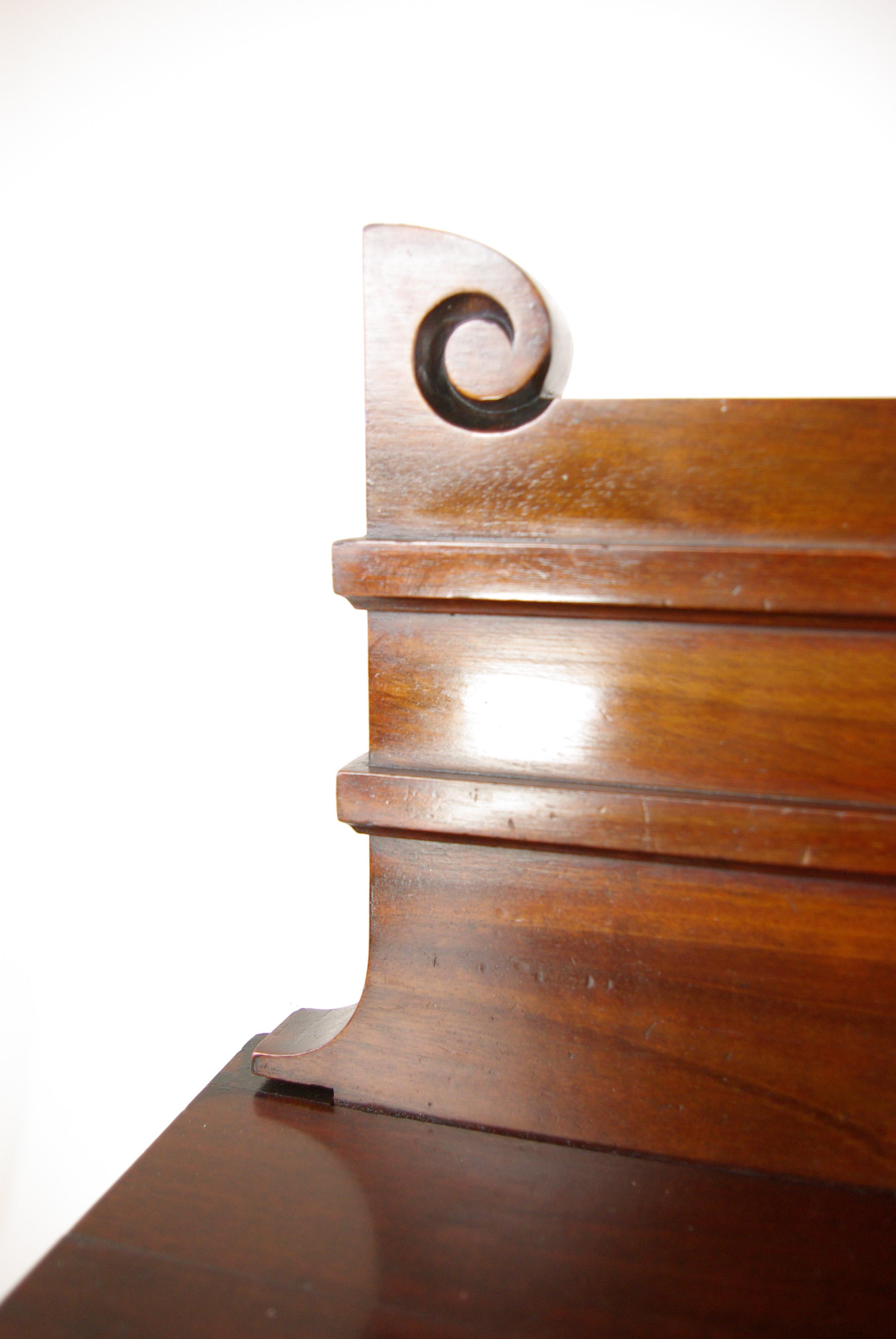 Hand-Crafted Solid Walnut Bookcase, Three-Door Bookcase, Victorian, Scotland 1890