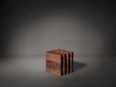 Solid Walnut Brutalist Side Table - Cadence by Mokko