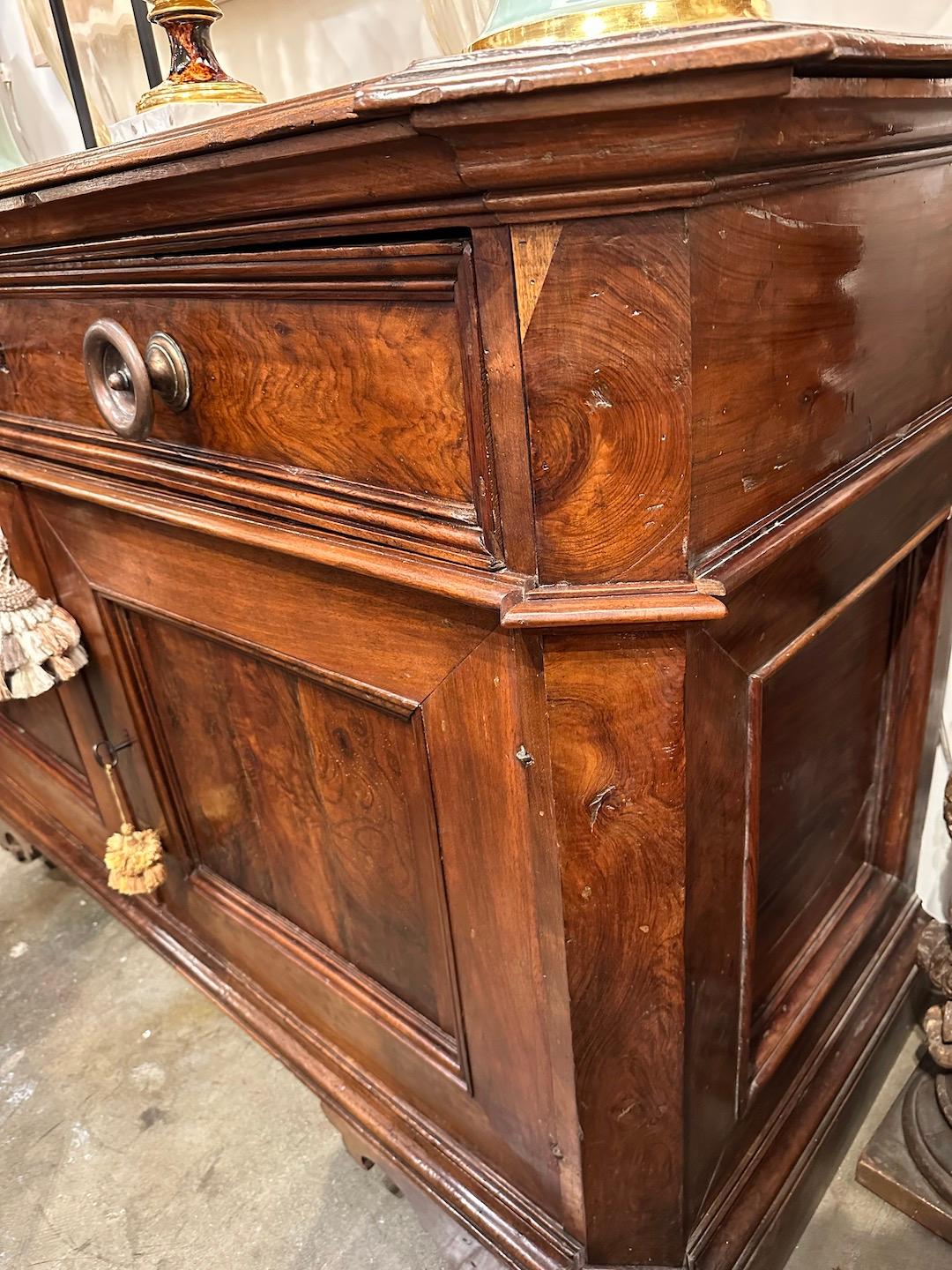 Solid Walnut, c. 1850, Tuscan Buffet For Sale 4
