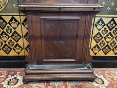Solid walnut coat stand 1900