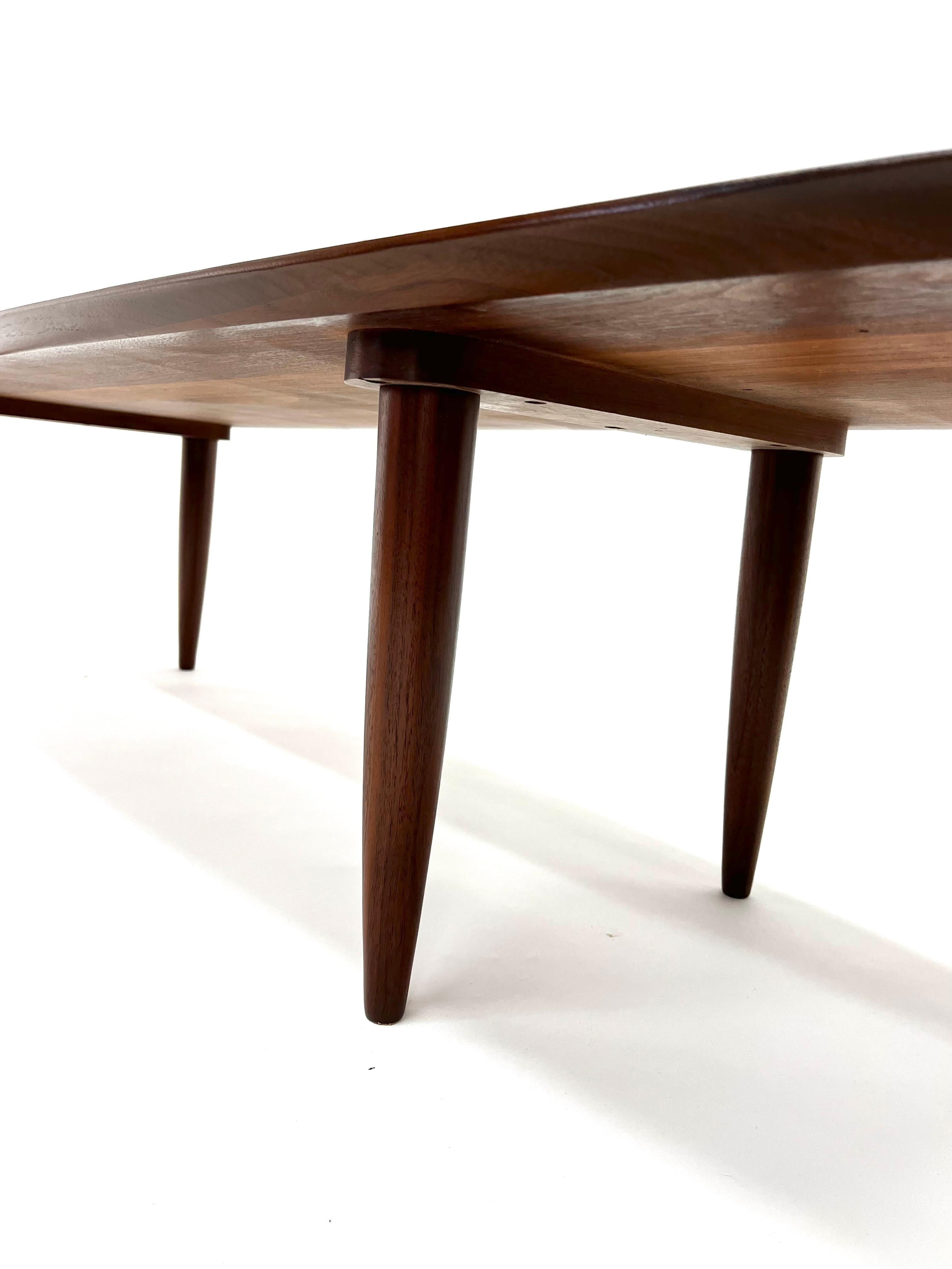 Solid Walnut Coffee Table by Ace Hi For Sale 9