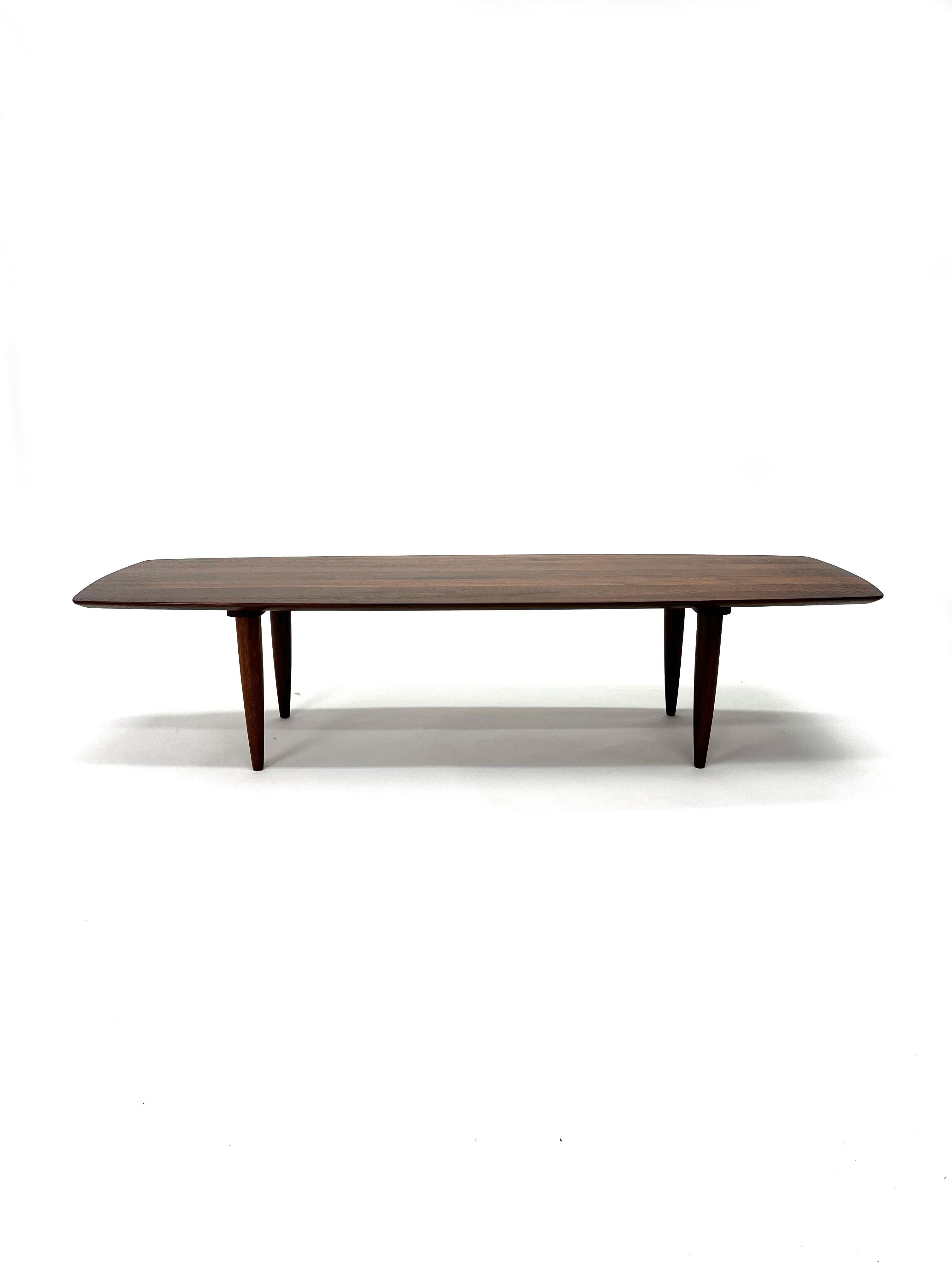 Mid-Century Modern Solid Walnut Coffee Table by Ace Hi For Sale