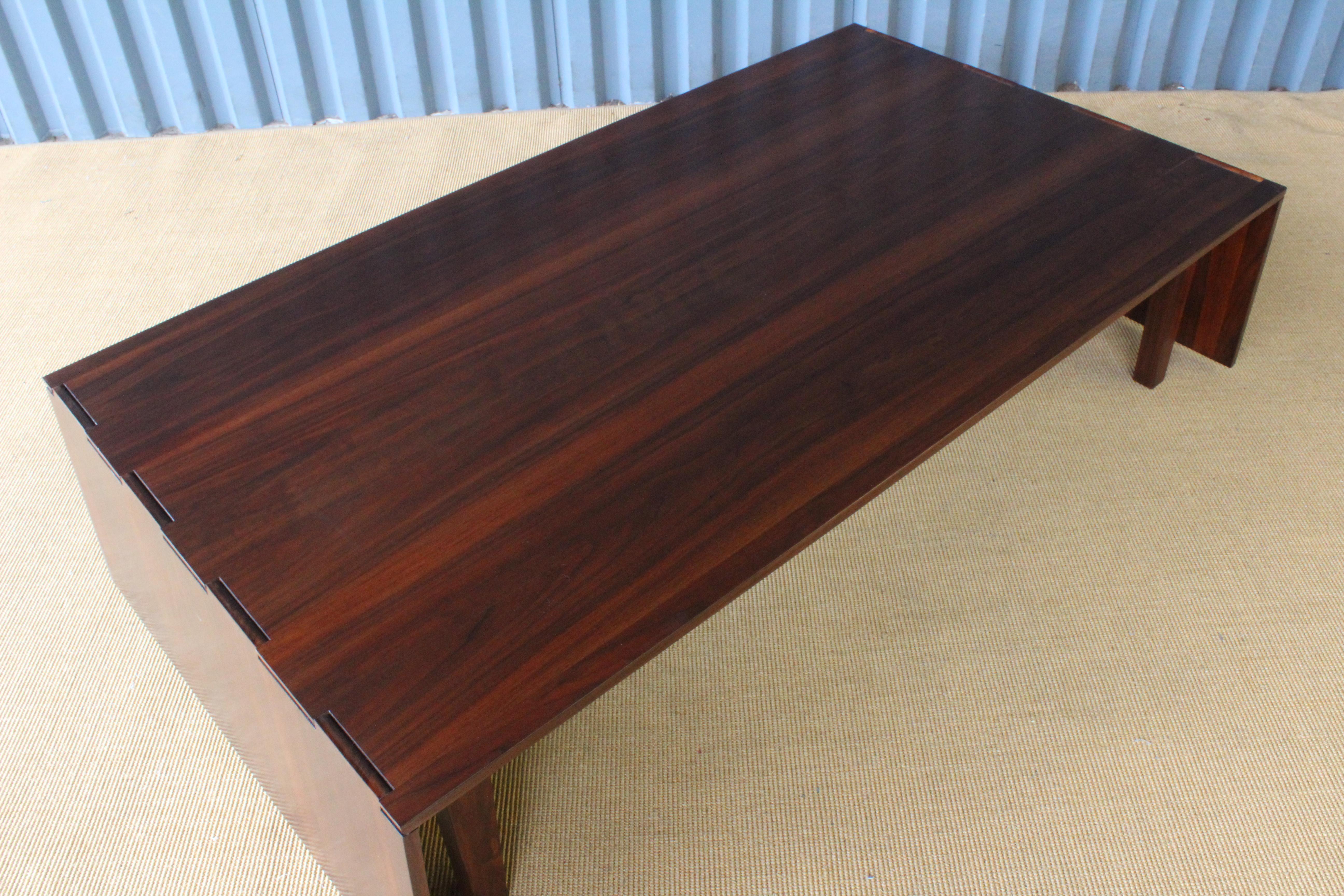 Solid Walnut Convertible Table, 1970s, USA 4