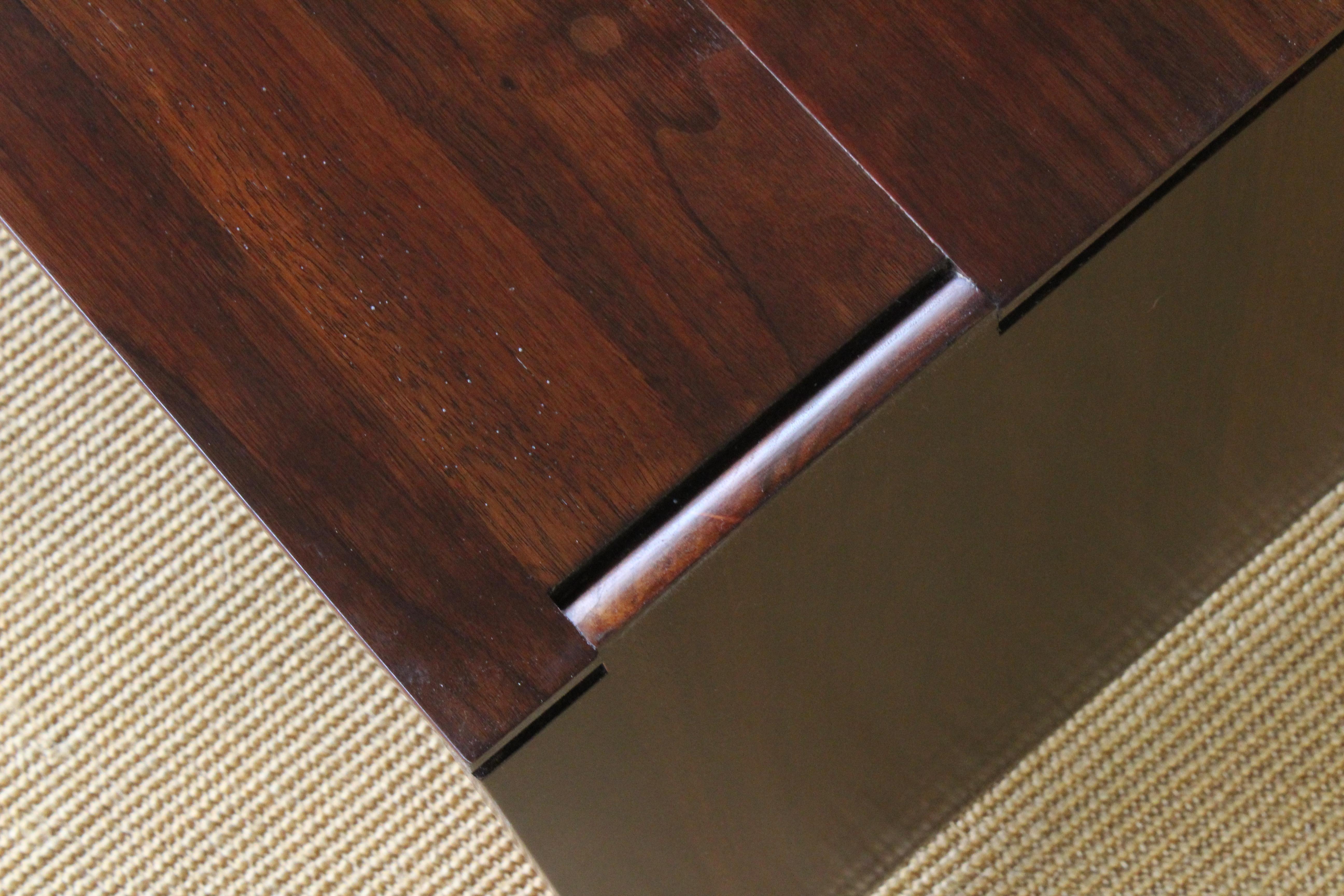 American Solid Walnut Convertible Table, 1970s, USA