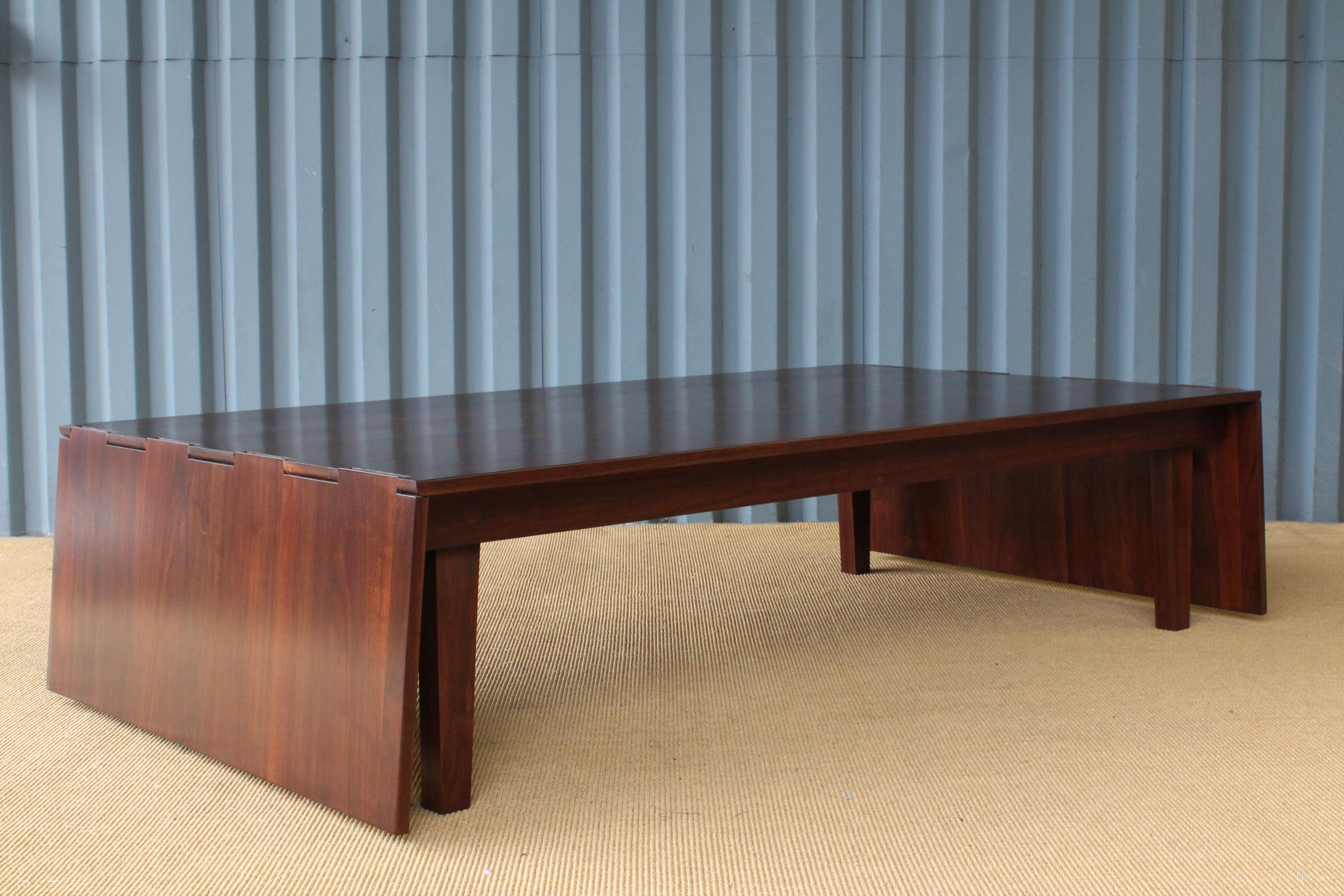 Solid Walnut Convertible Table, 1970s, USA 1