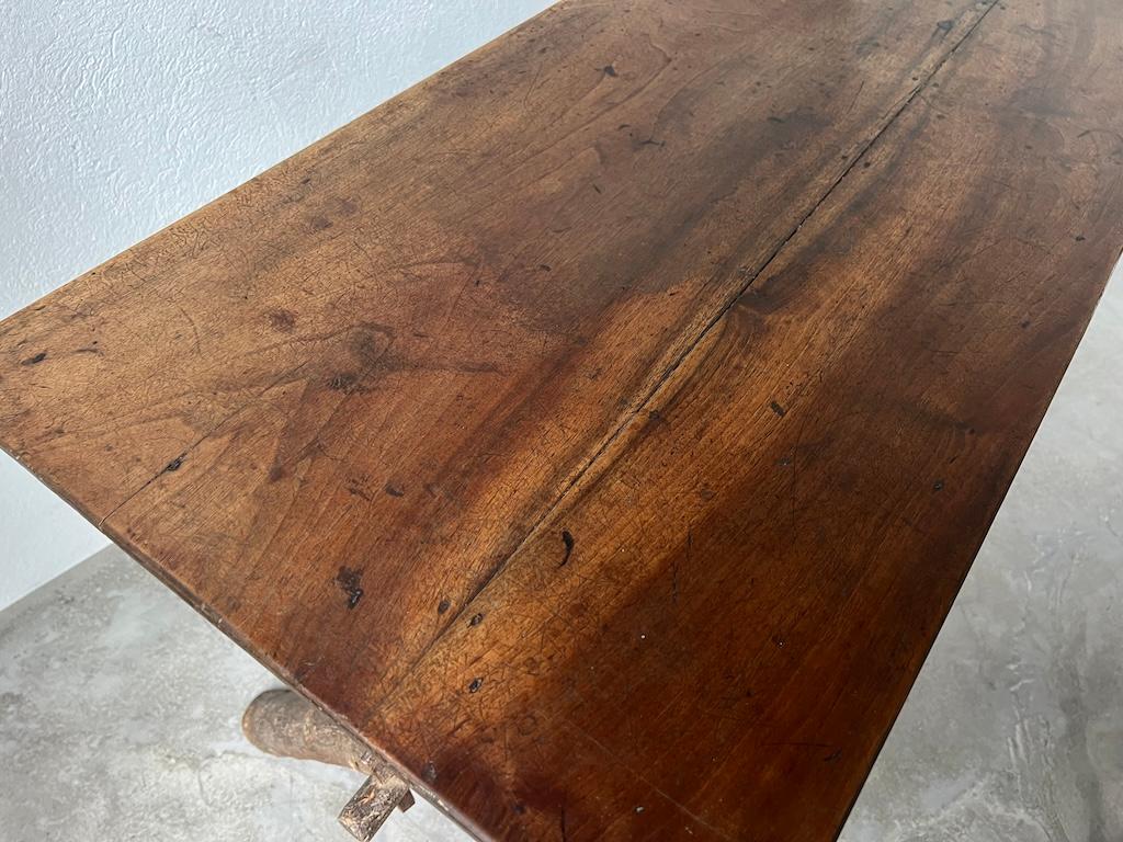 Solid walnut desk, popular art, France, Savoie, circa 1900 For Sale 5