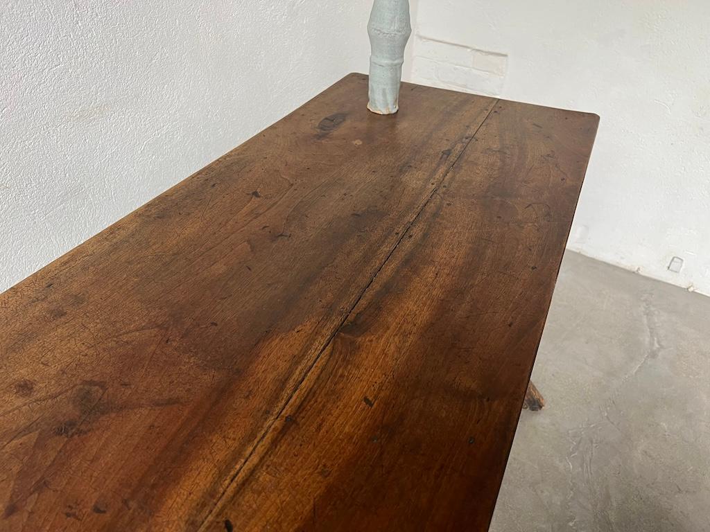 Solid walnut desk, popular art, France, Savoie, circa 1900 For Sale 6