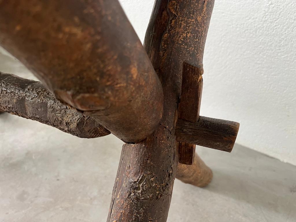 Solid walnut desk, popular art, France, Savoie, circa 1900 For Sale 8