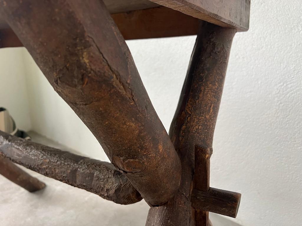 Solid walnut desk, popular art, France, Savoie, circa 1900 For Sale 9