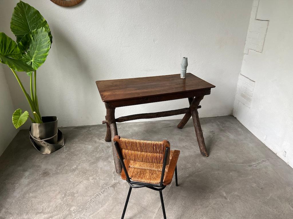 Early 20th Century Solid walnut desk, popular art, France, Savoie, circa 1900 For Sale