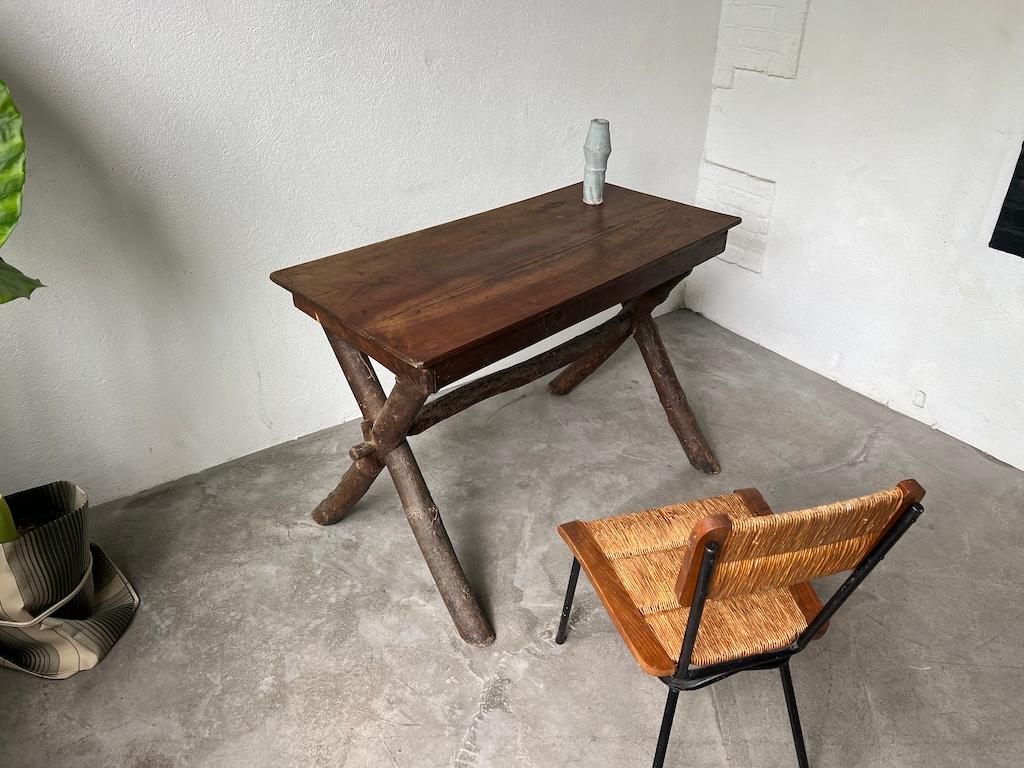 Walnut Solid walnut desk, popular art, France, Savoie, circa 1900 For Sale