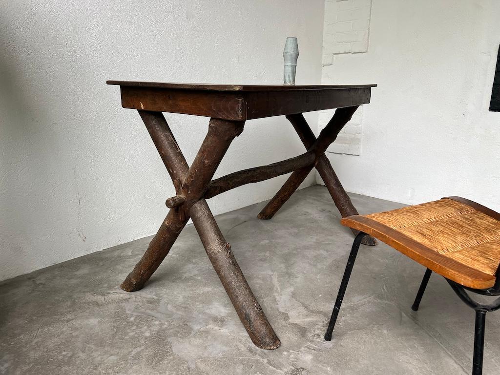 Solid walnut desk, popular art, France, Savoie, circa 1900 For Sale 1