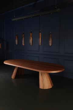 Solid Walnut Dining Table, Turned Cove Base - Custom for Vincent